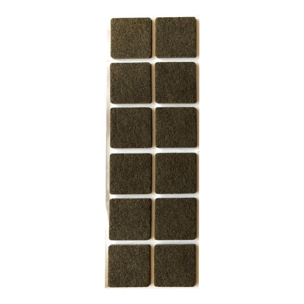 Bruine plakviltjes 3 × 3 cm – Set van 12 voor perfecte bescherming van meubelpoten