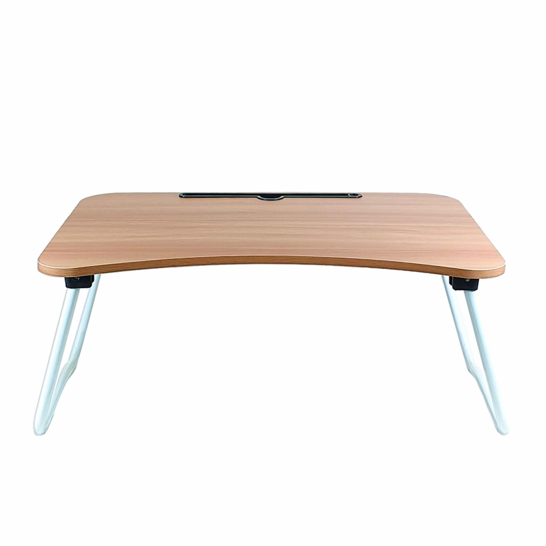 Bruine QUVIO Bedtafel – Uitklapbare Laptop‑ en Ontbijttafel voor op Bed