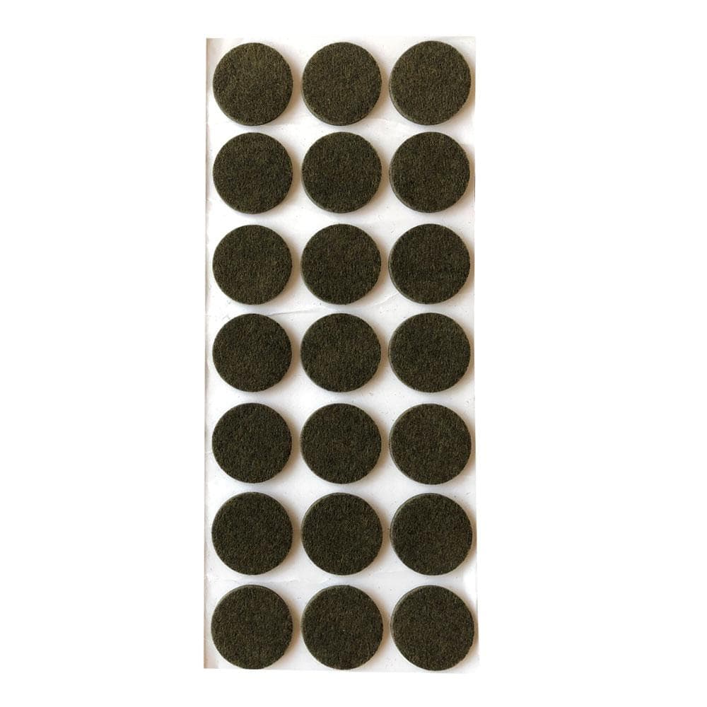Bruine ronde plakviltjes – 21 stuks, Ø 3 cm, 0,35 cm dik – Furniture Legs Europe