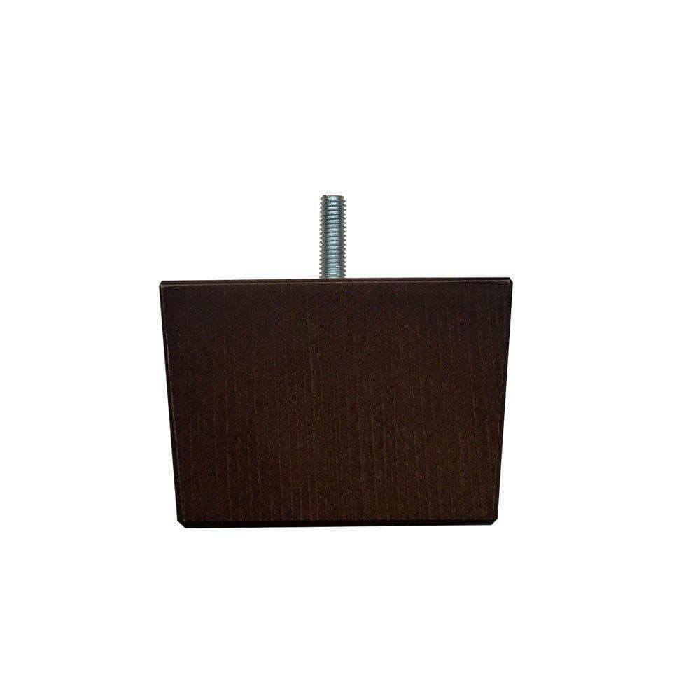 Bruine vierkante meubelpoot van massief hout – 9 × 9 cm, 6 cm hoog (M8)