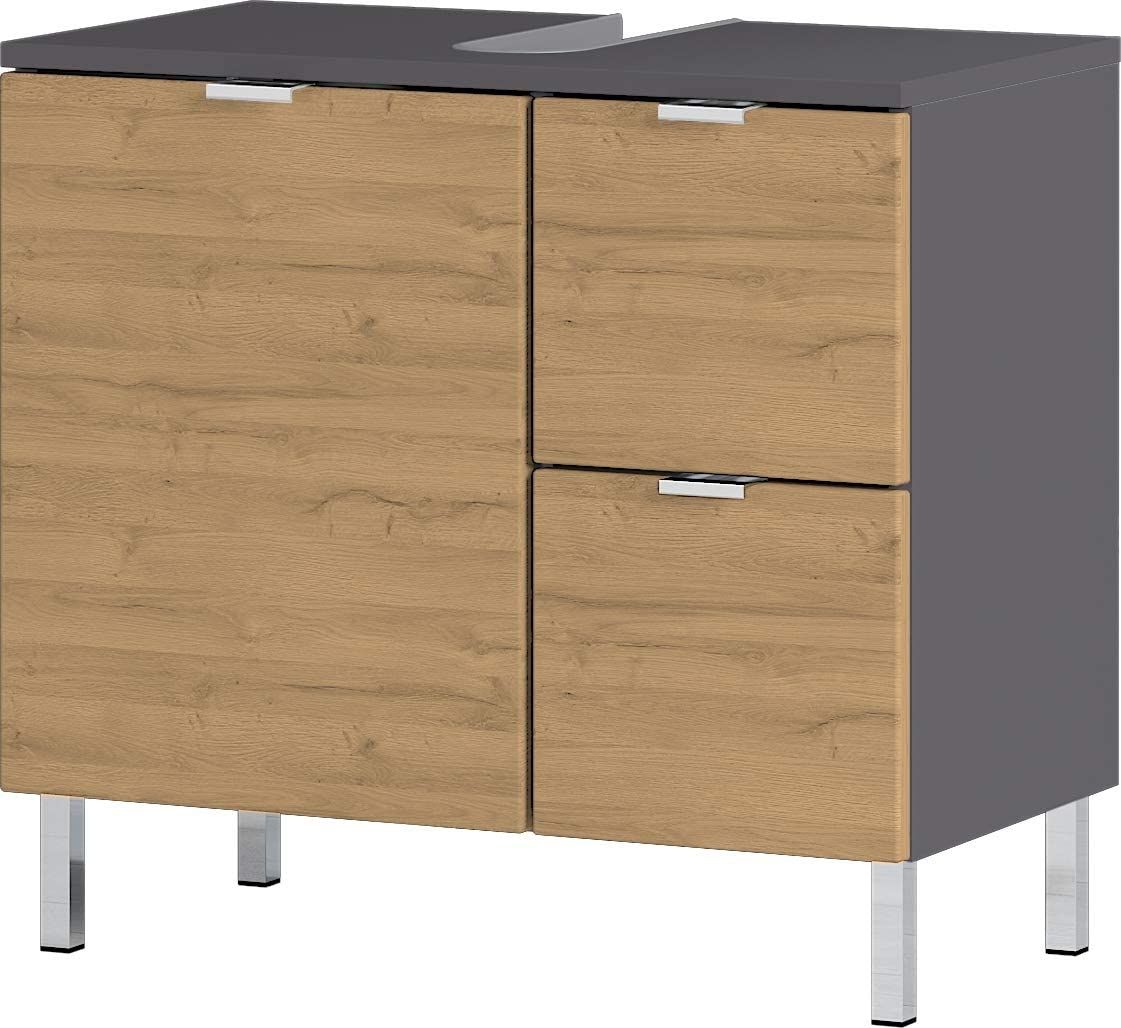Bruno M wastafelonderkast 60 cm – Grandson eiken met grafietafwerking