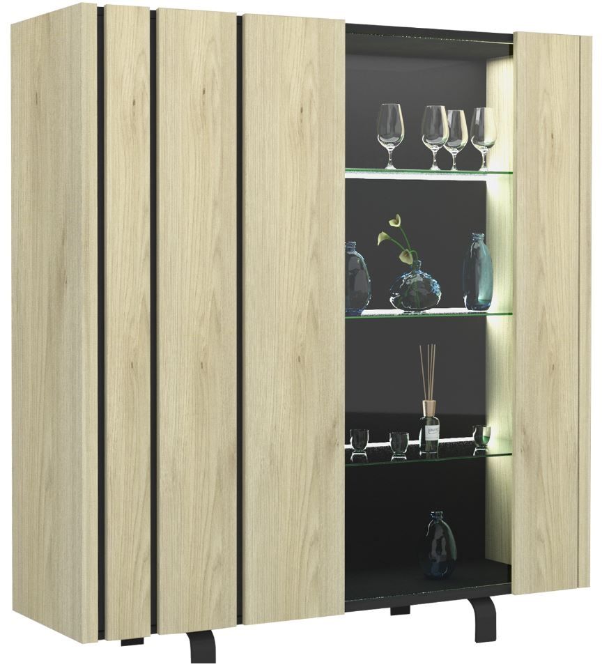 Buffetkast Rush 151 cm – Elegante opbergruimte in Naturel eiken met LED‑verlichting