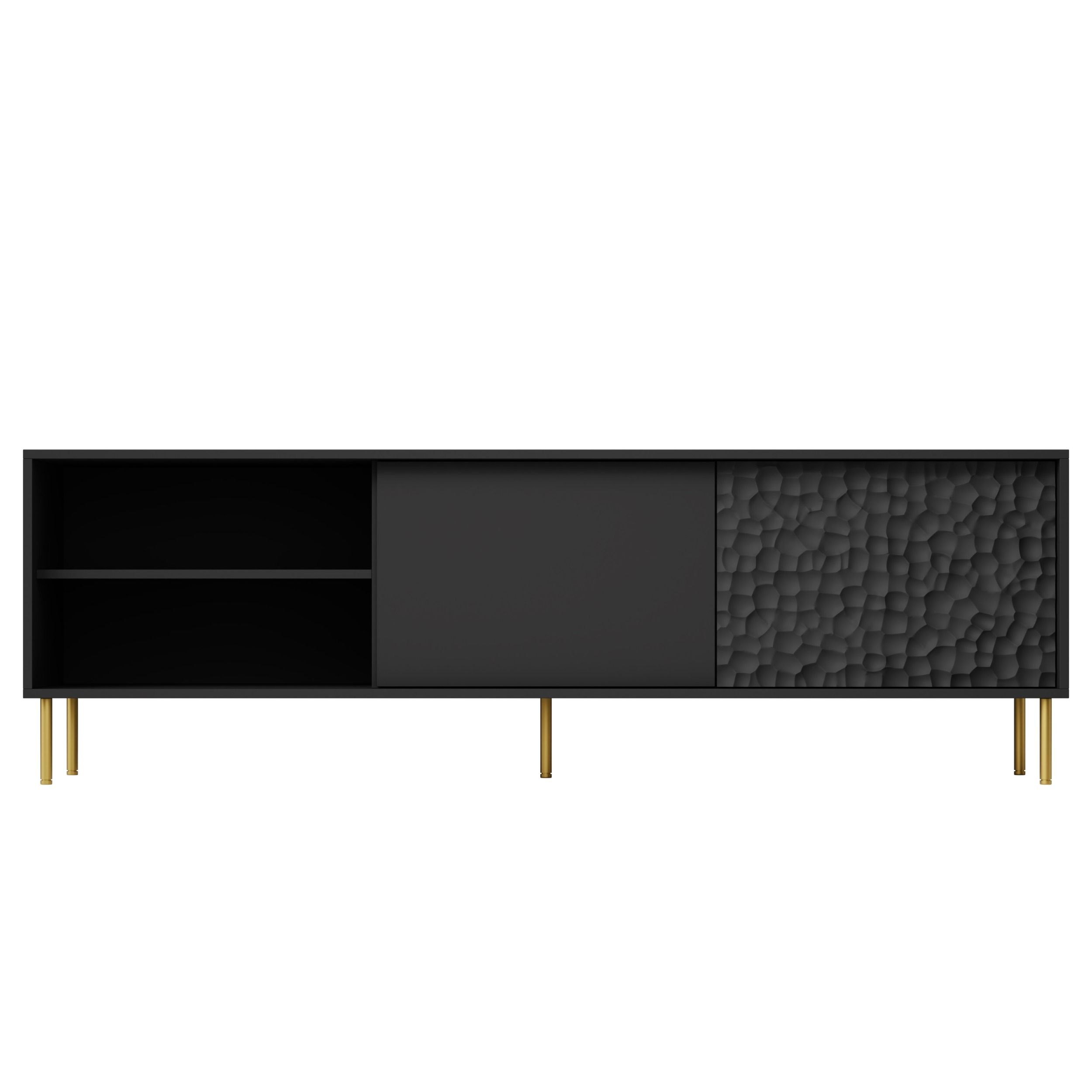 Bullet tv‑meubel mat zwart 180 cm – glamoureus en functioneel