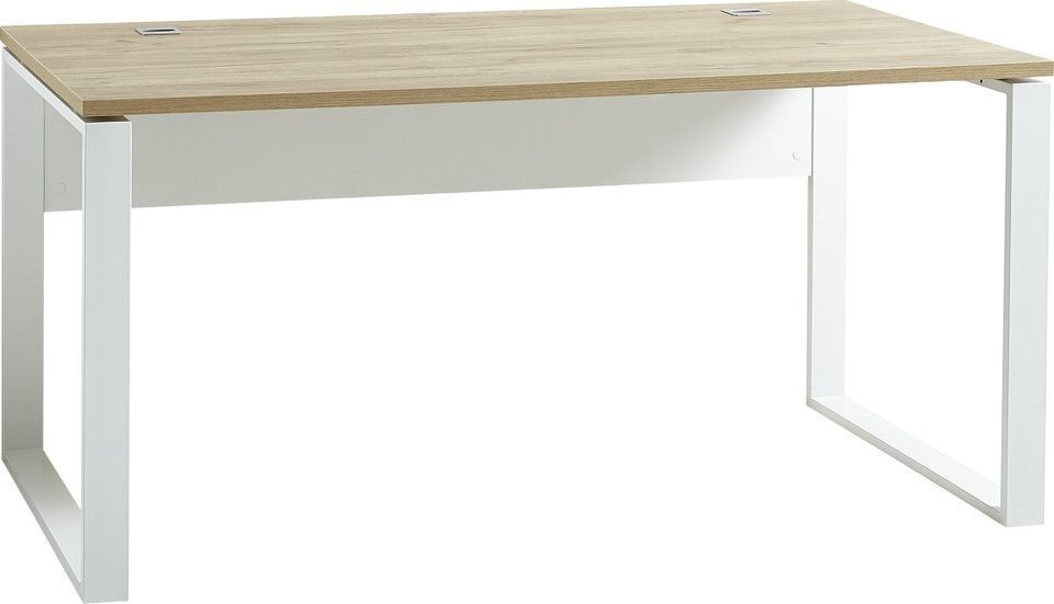Bureau Lioni 160 cm – wit met navarra eiken, modern en functioneel