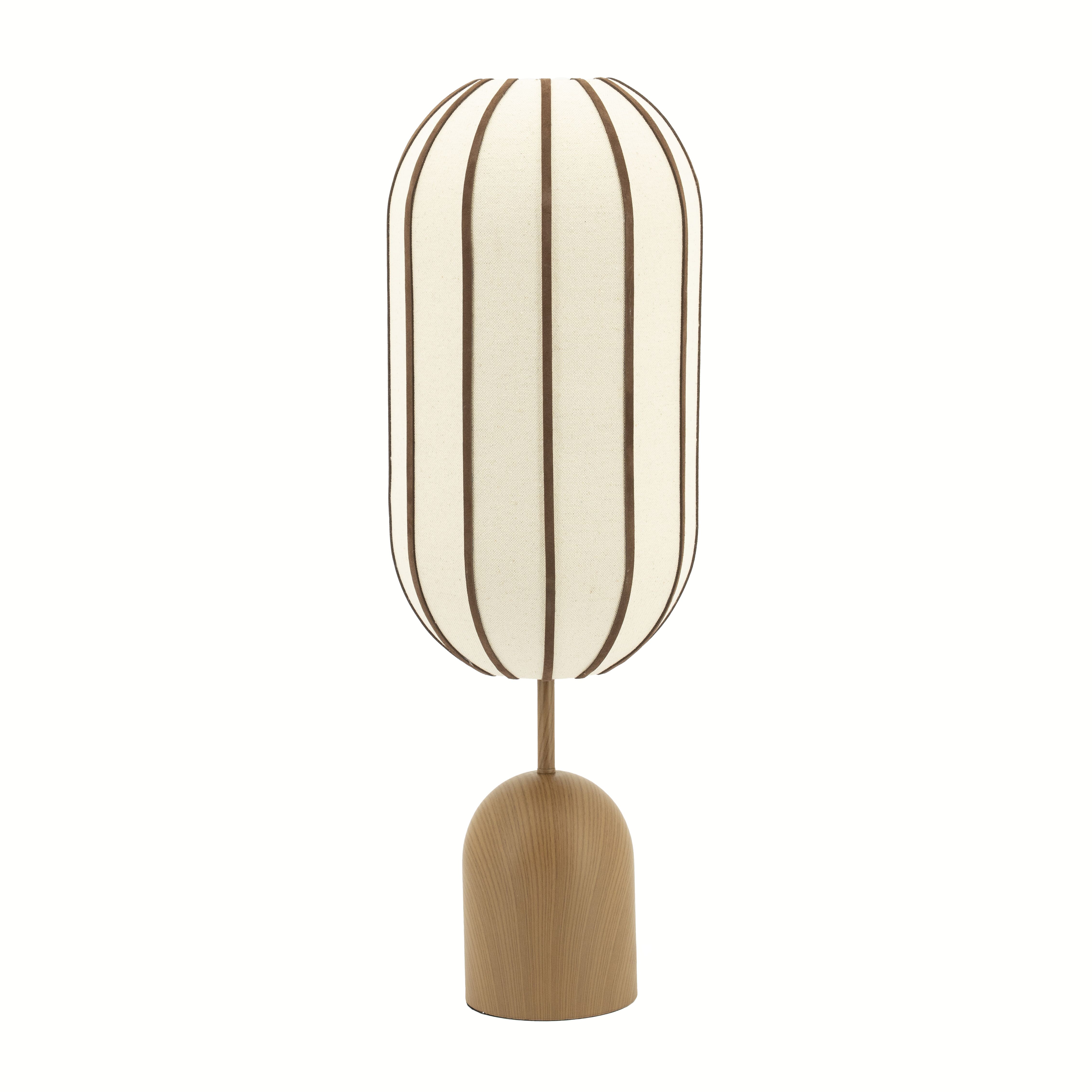 By-Boo Cocoon Tafellamp – Warme Bruine Elegantie van Linnen en Leder