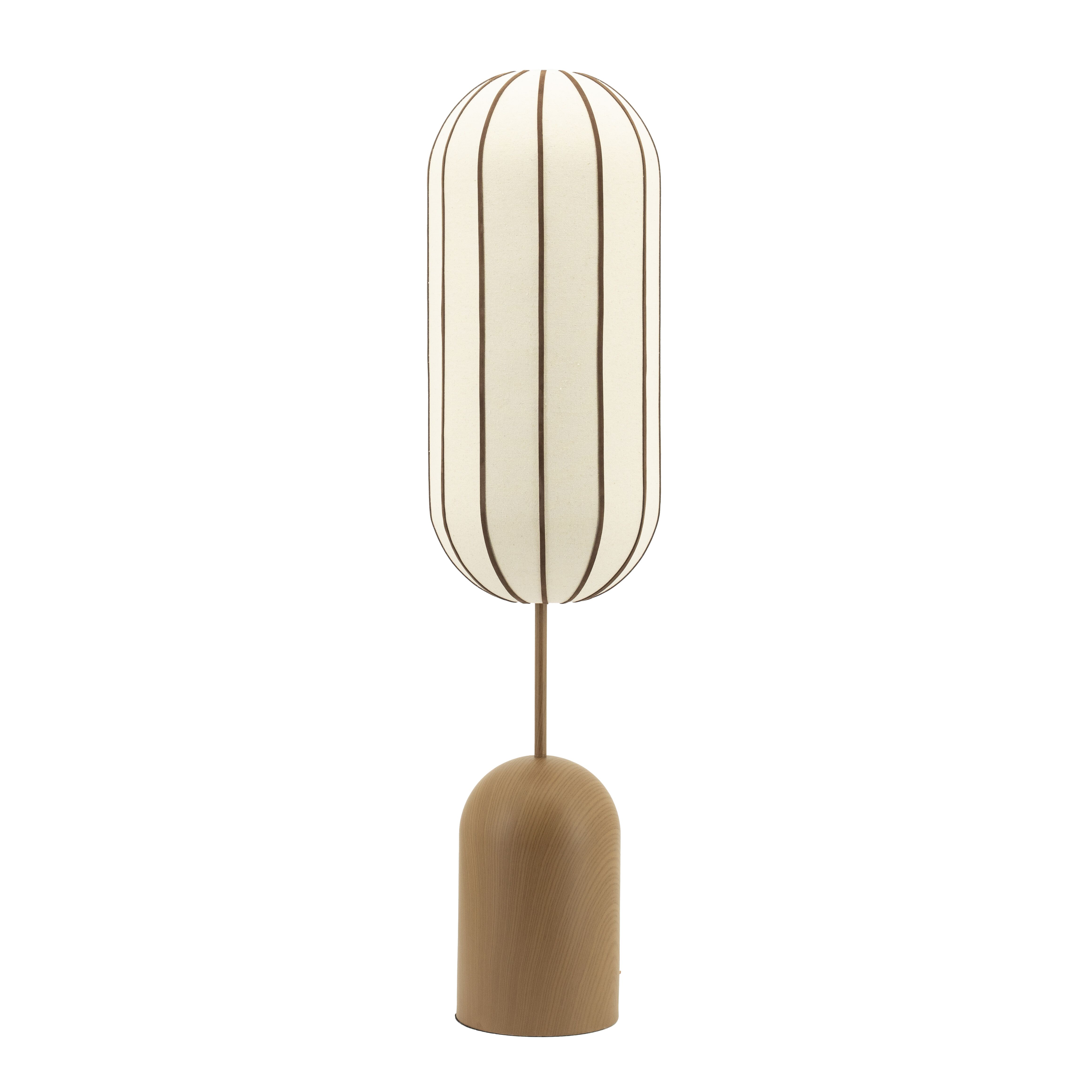 By-Boo Cocoon Vloerlamp – Warm Bruin Design met Linnen en Leer