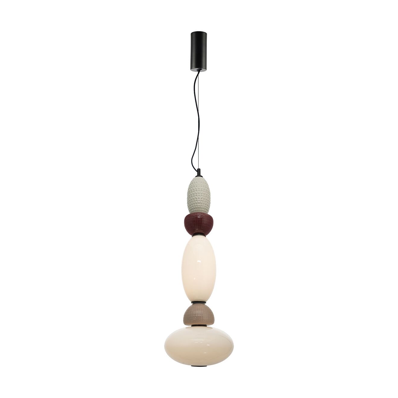 By‑Boo Garca Hanglamp – Verticaal, kleurige kunst van keramiek en glas