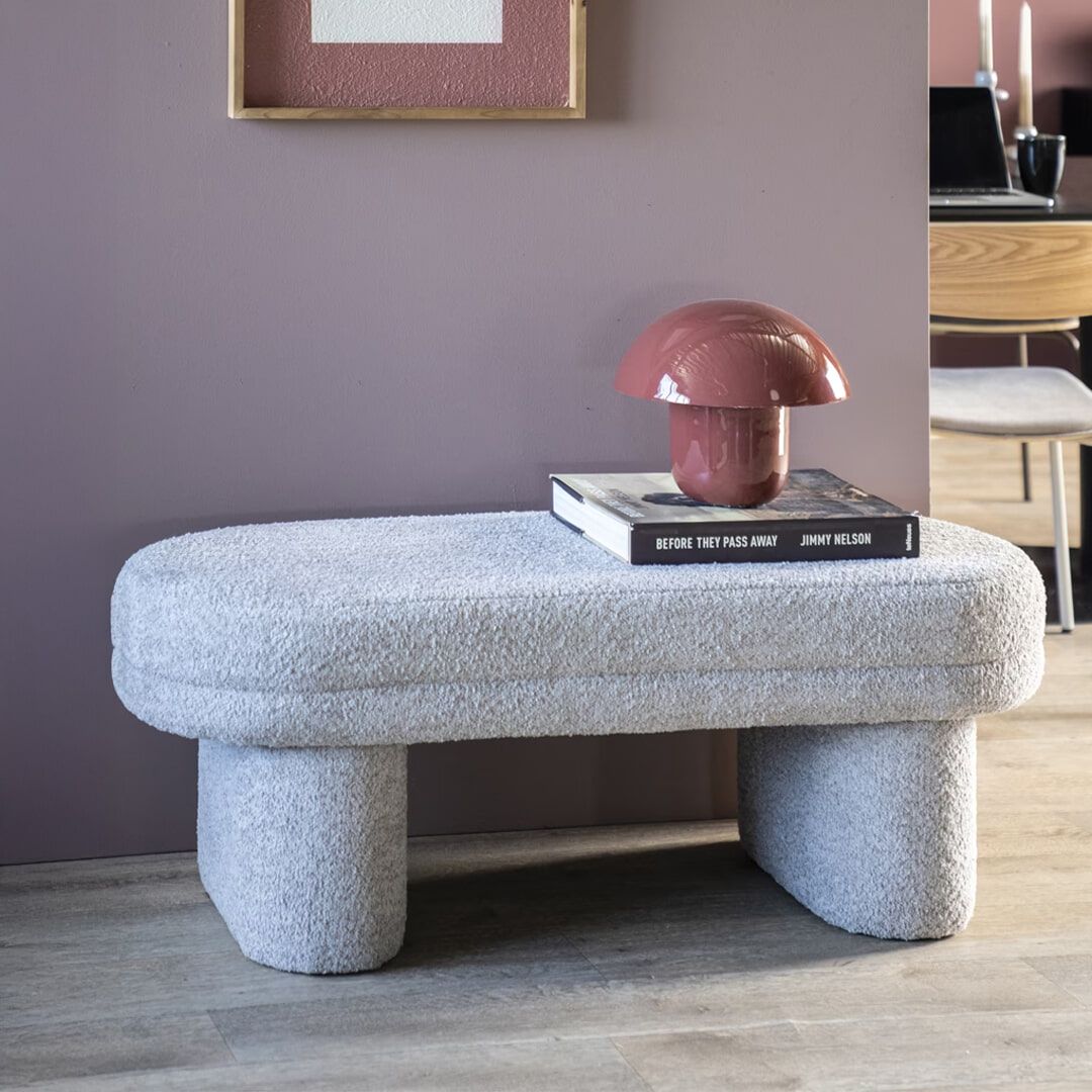 By‑Boo Halbank Rama – Luxe bouclé halbank 120 cm in beige