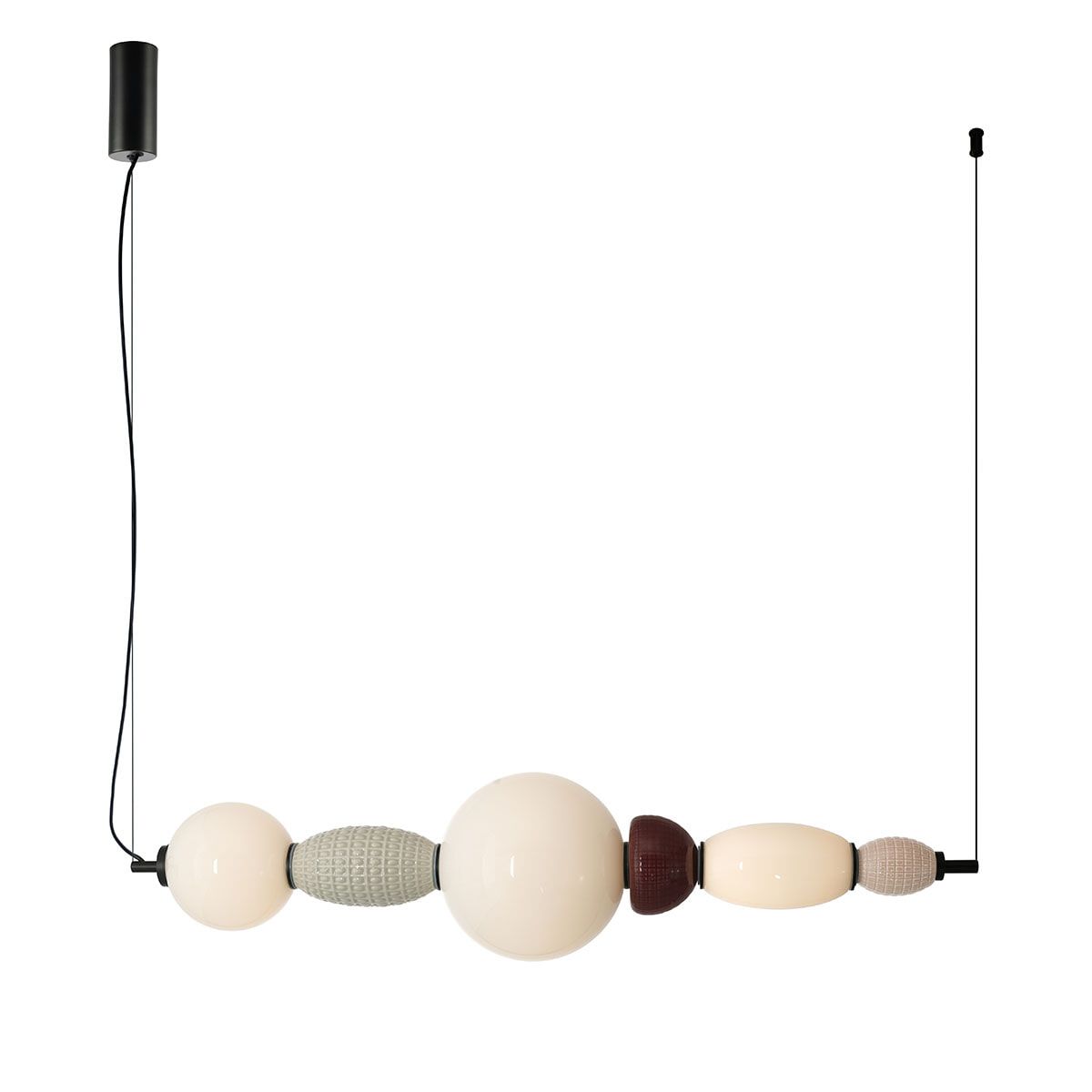 By‑Boo Hanglamp Garca Horizontaal – kleurrijk lichtkunstwerk van keramiek, glas en ijzer