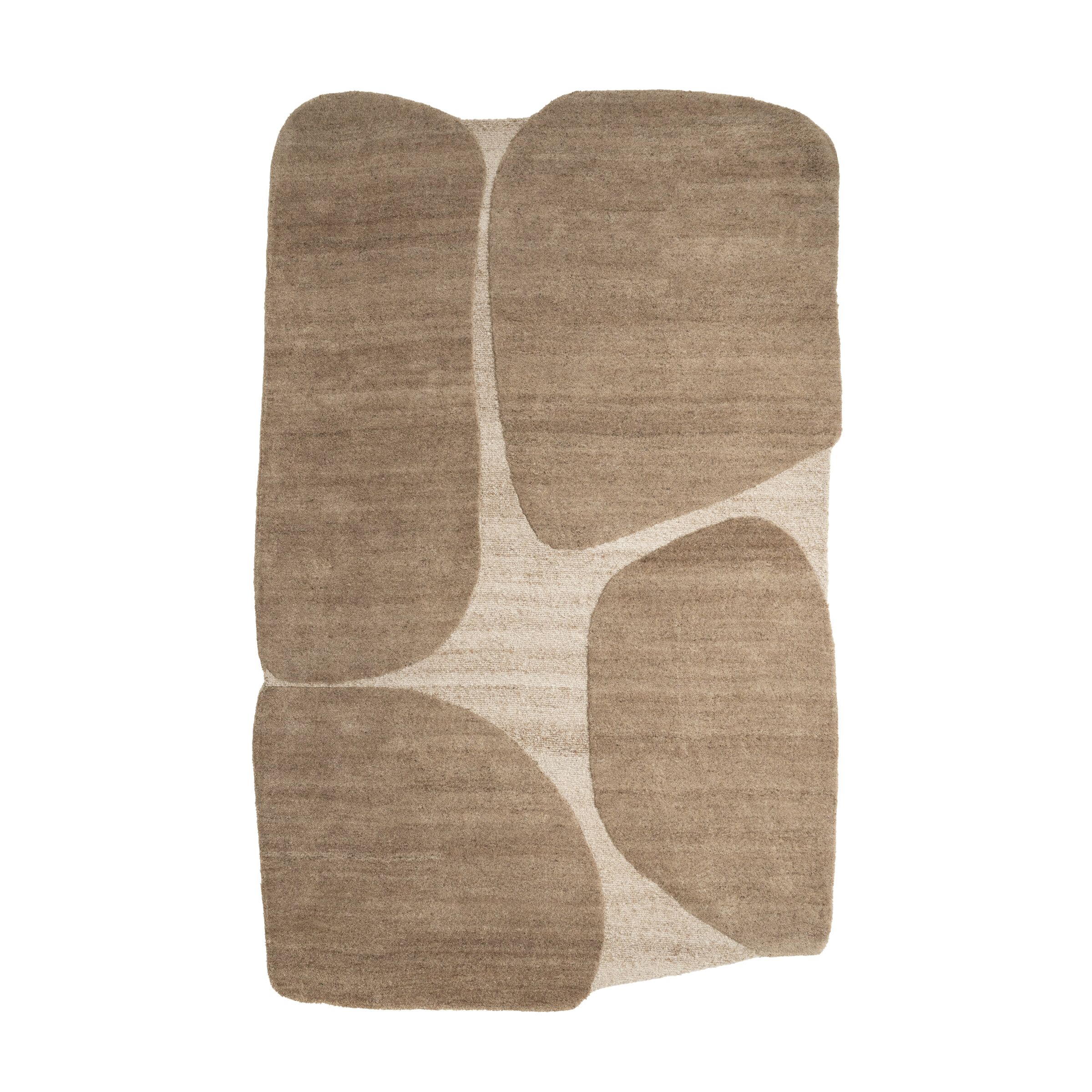 By-Boo Iwa – Luxe organisch vloerkleed in warm bruin (190 × 290 cm)