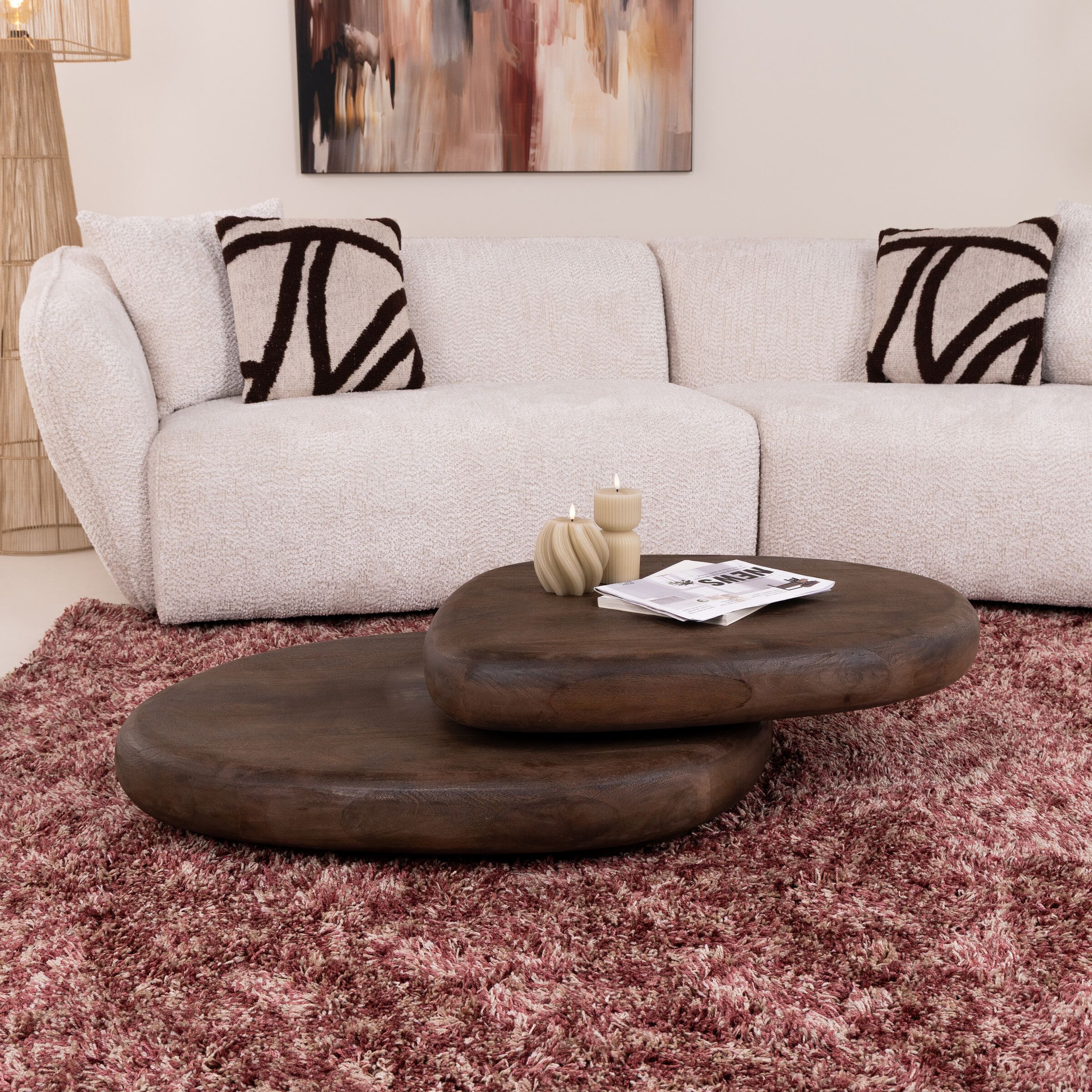 By‑Boo Kabo Organische Salontafel – Natuurlijke Mangohout Elegantie