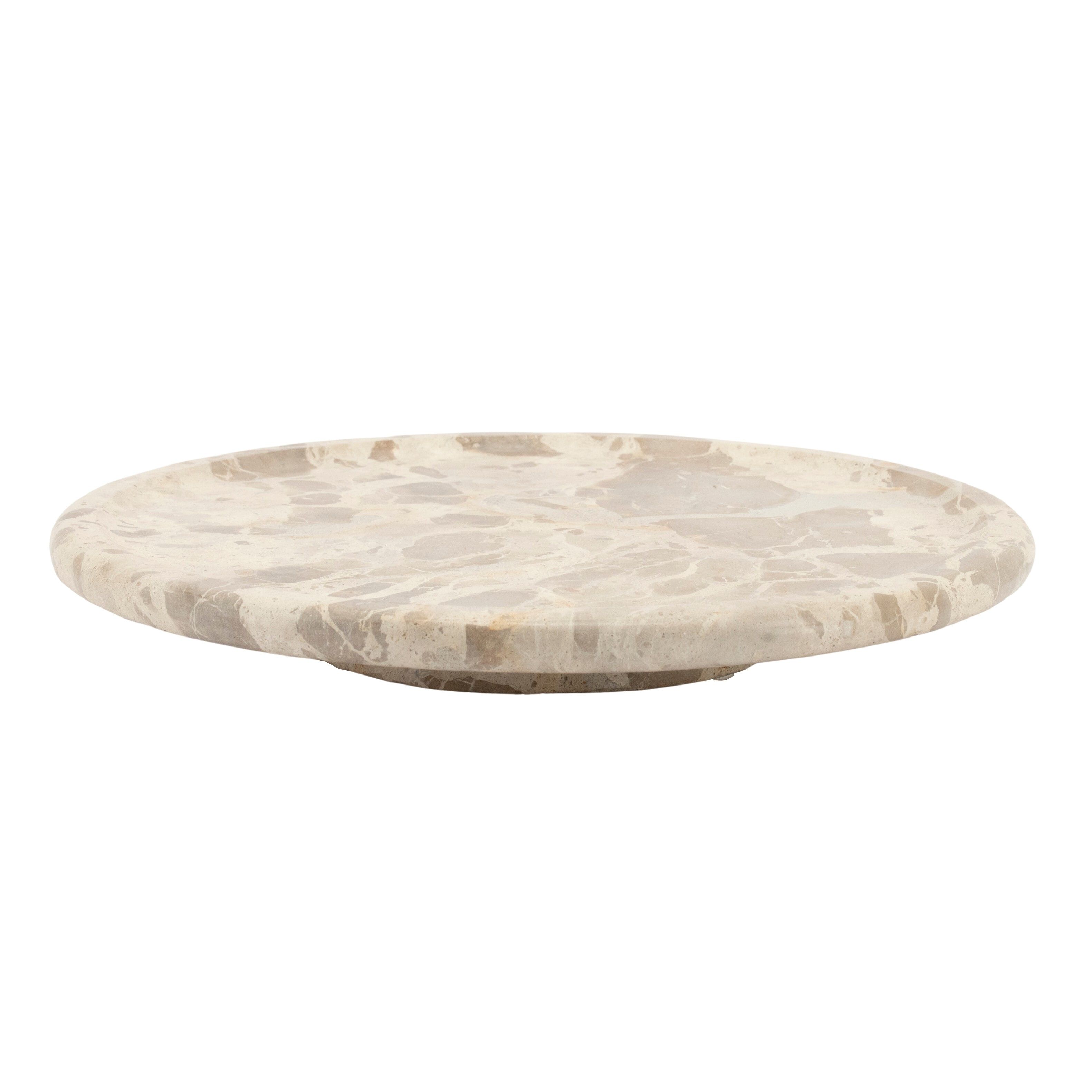 By-Boo Lazy Suzy Marmeren Dienblad – 40 cm, Beige