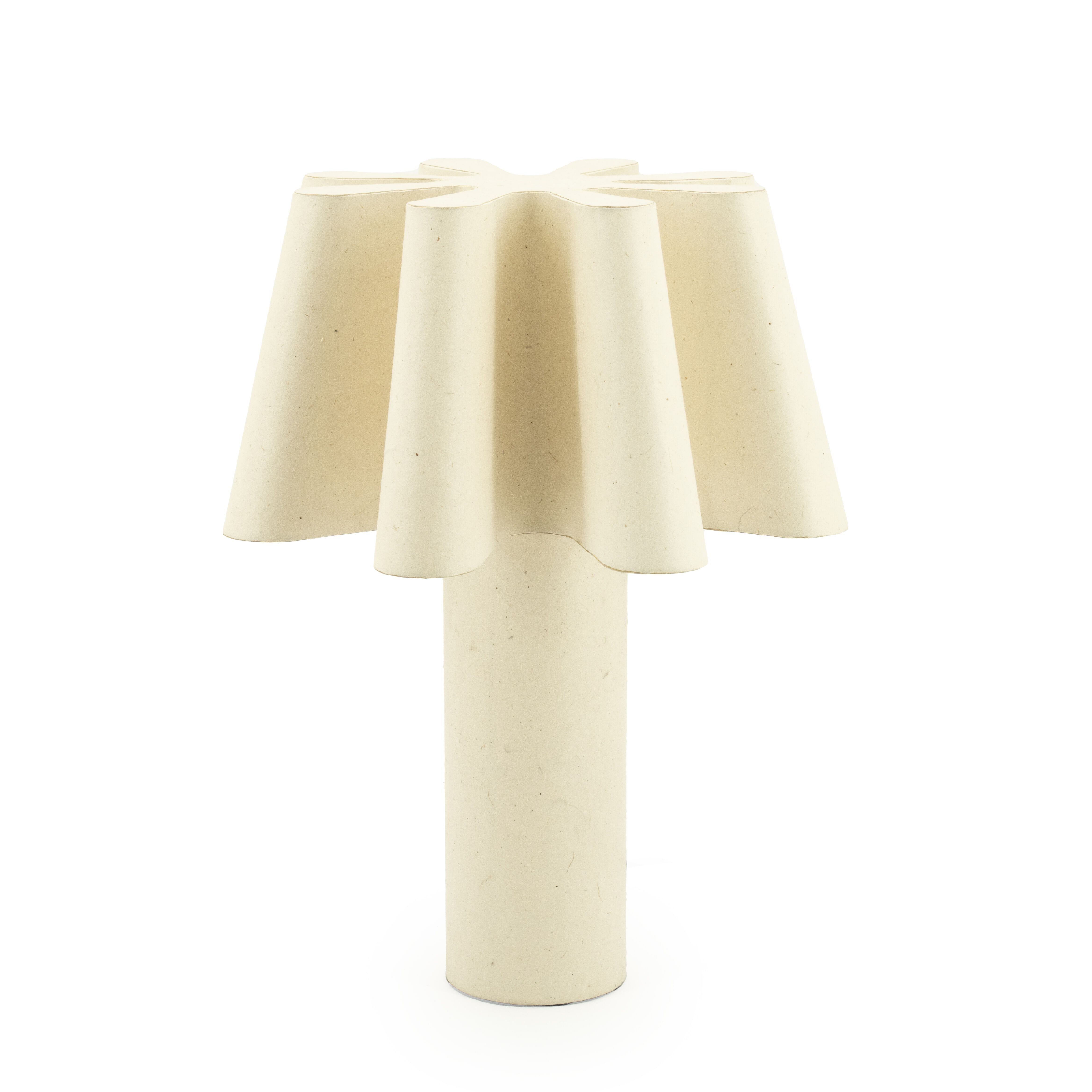 By‑Boo Meander Tafellamp – Handgemaakt papier in zachte beige, 50 cm hoog