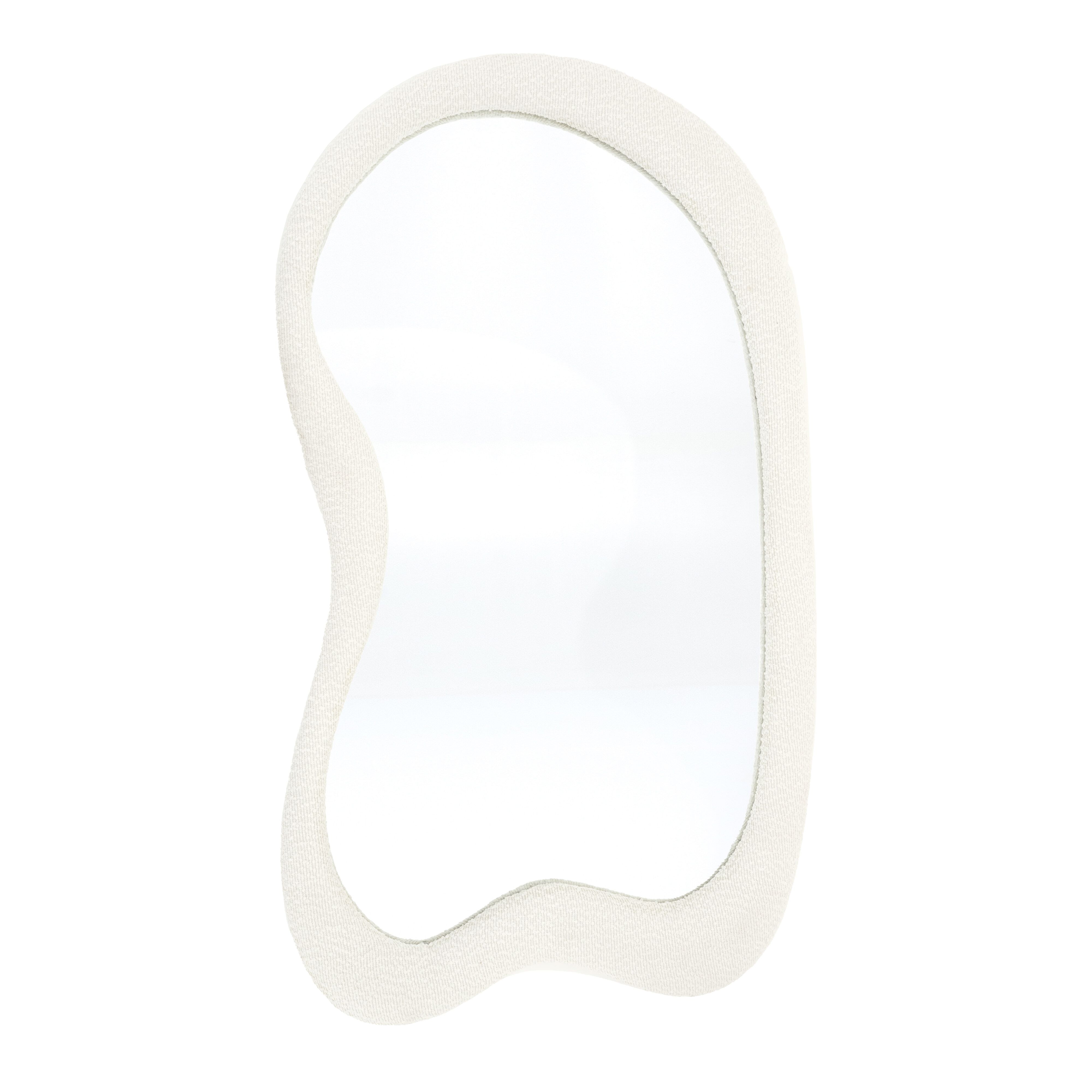 By-Boo Organische Spiegel Evol Bouclé – Elegante Beige Wandspiegel 100 × 58 cm