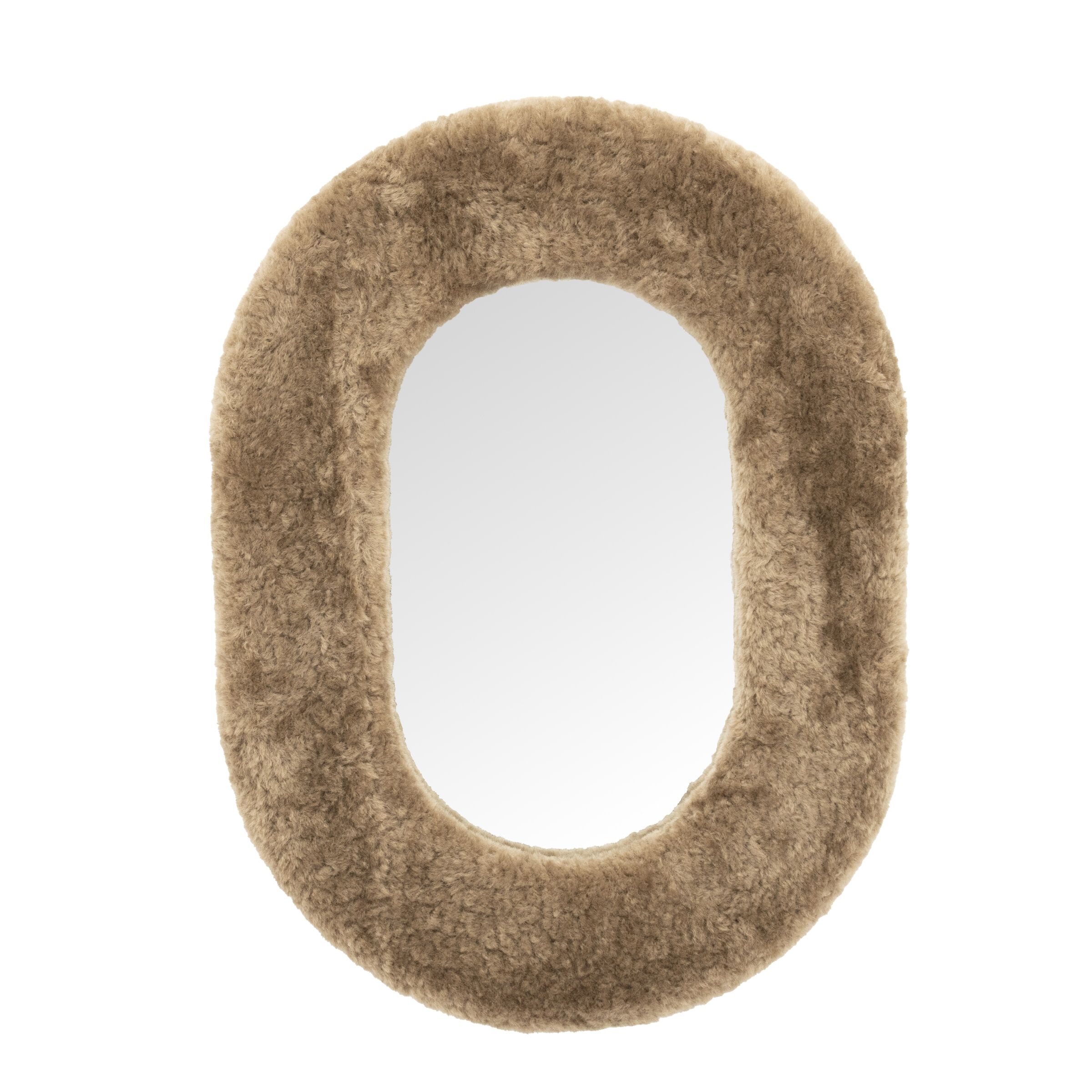 By‑Boo Ovale Spiegel Kiss – Ovaal, Bruin, 66 × 49 cm – Stijlvolle Wandspiegel