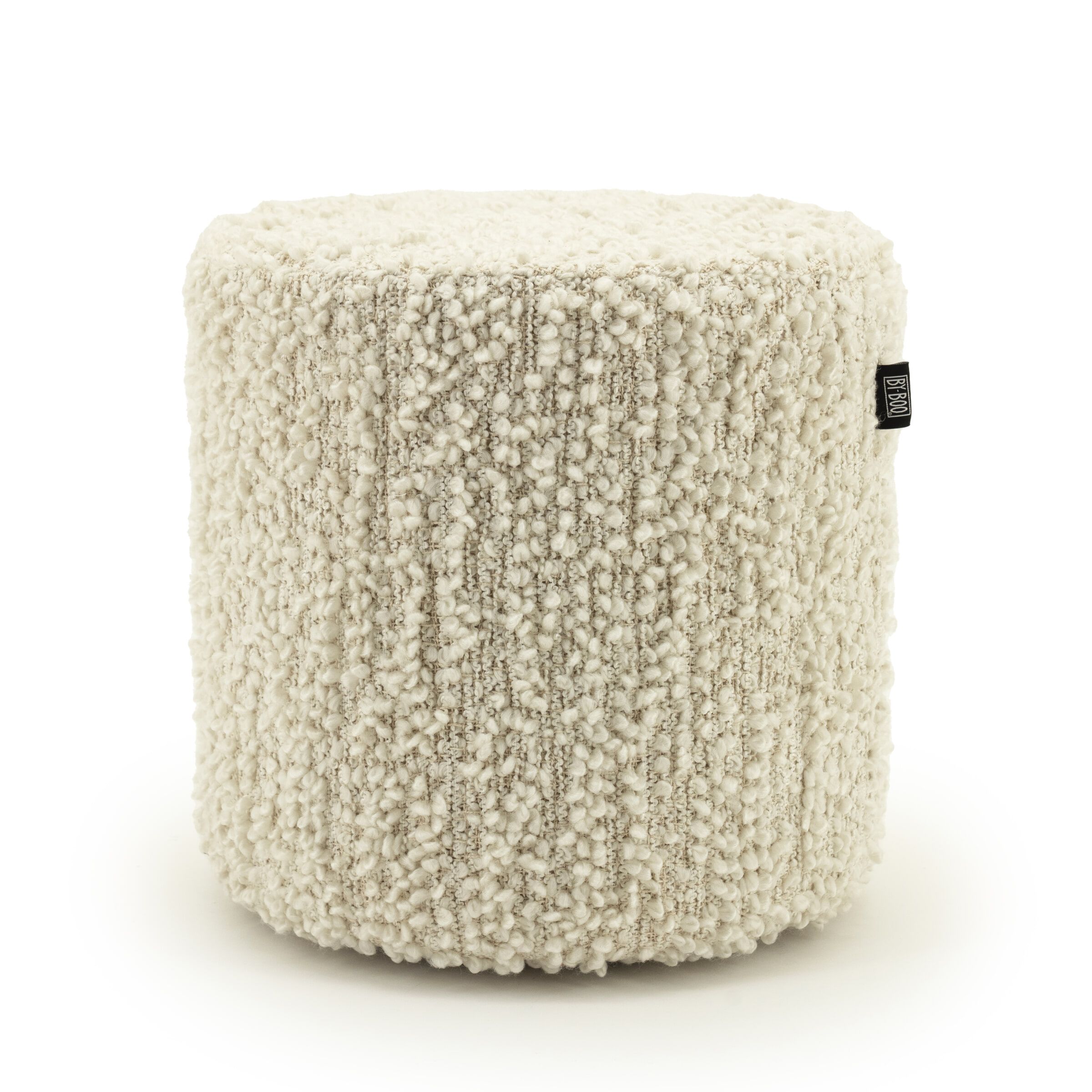 By‑Boo Poef Vista 40 cm – Elegante bouclé poef in Off White
