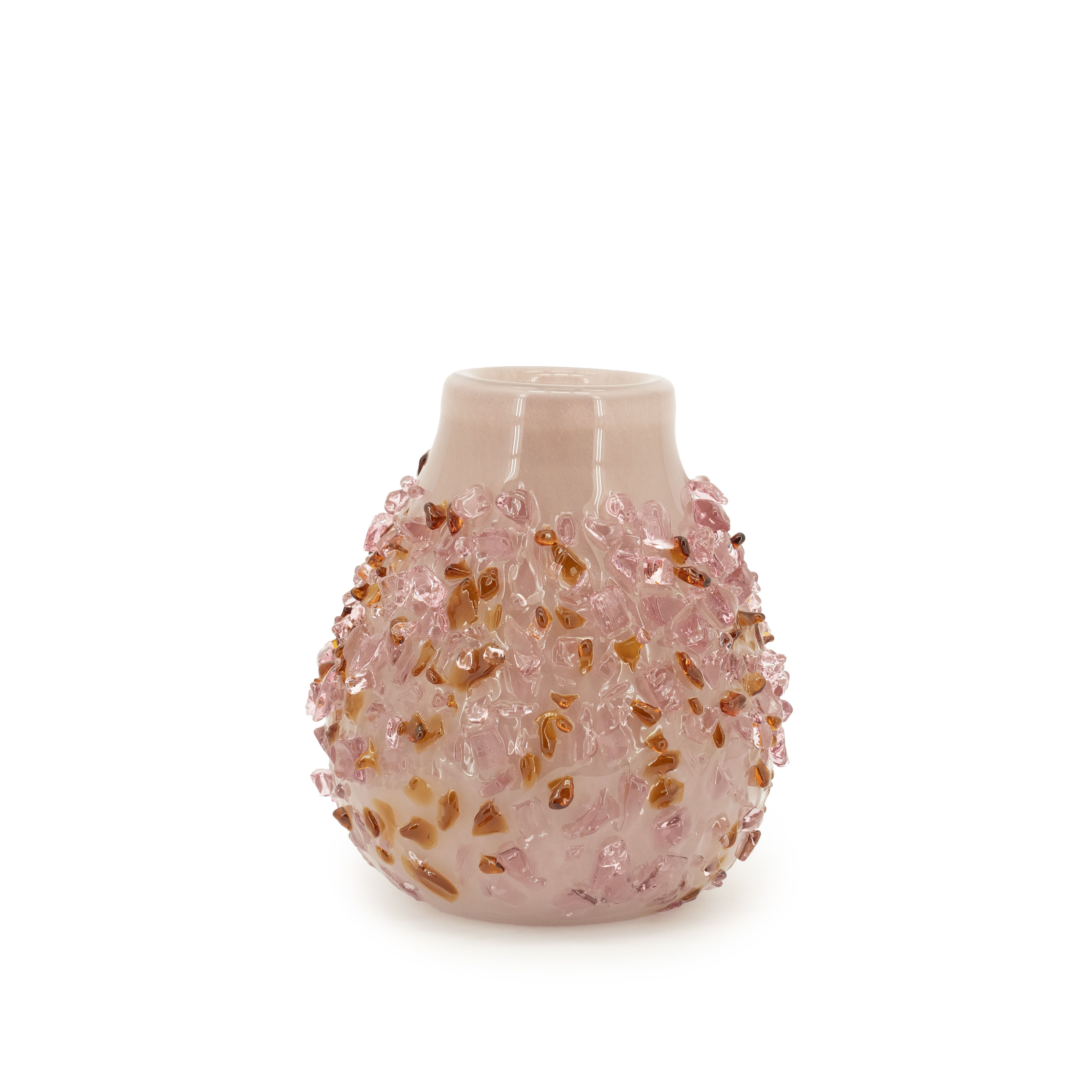 By-Boo Quartz Vaas in Roze – Handgemaakte Elegantie van 28 cm
