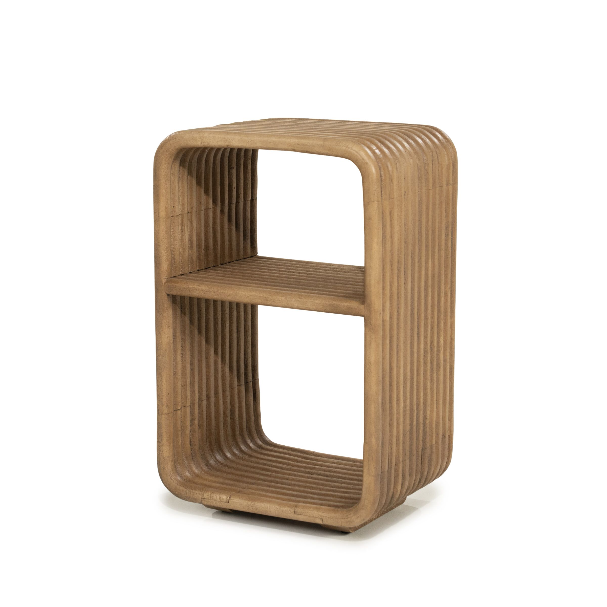 By‑Boo Rigato Bijzettafel – Warm Mangohouten Accent voor een Stijlvolle Interieur