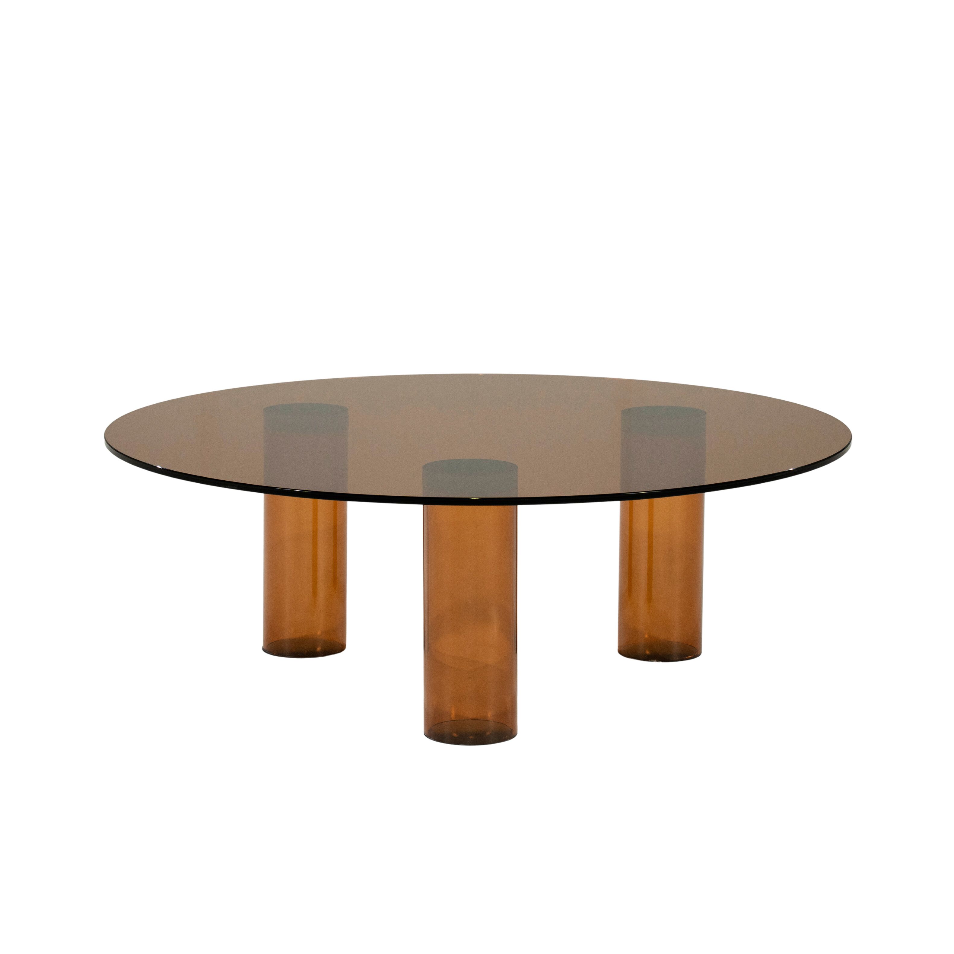 By-Boo ronde salontafel Aero Glas 100 cm – stijlvolle bruine tafel
