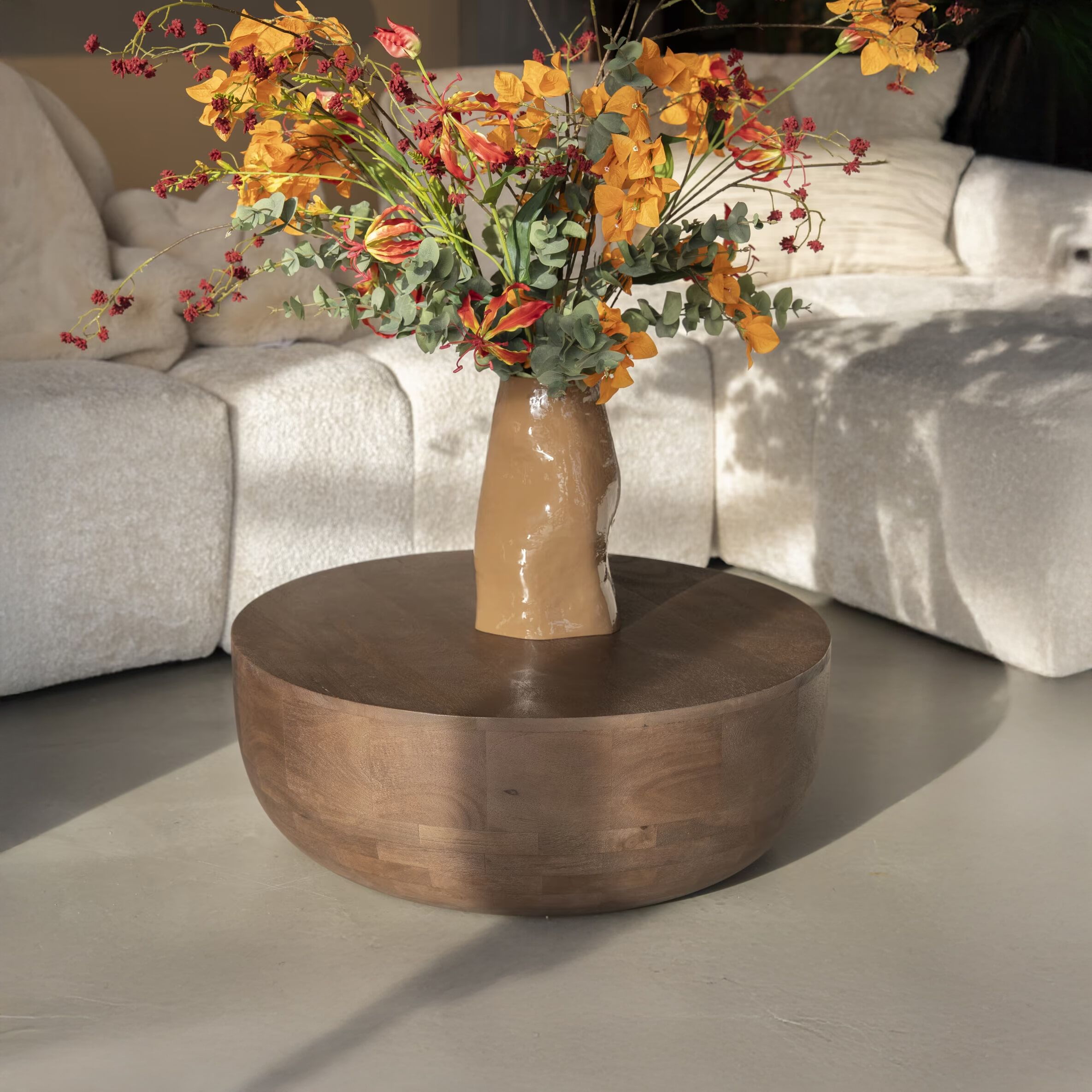 By-Boo ronde salontafel Karibu – warme mangohout, 70 cm