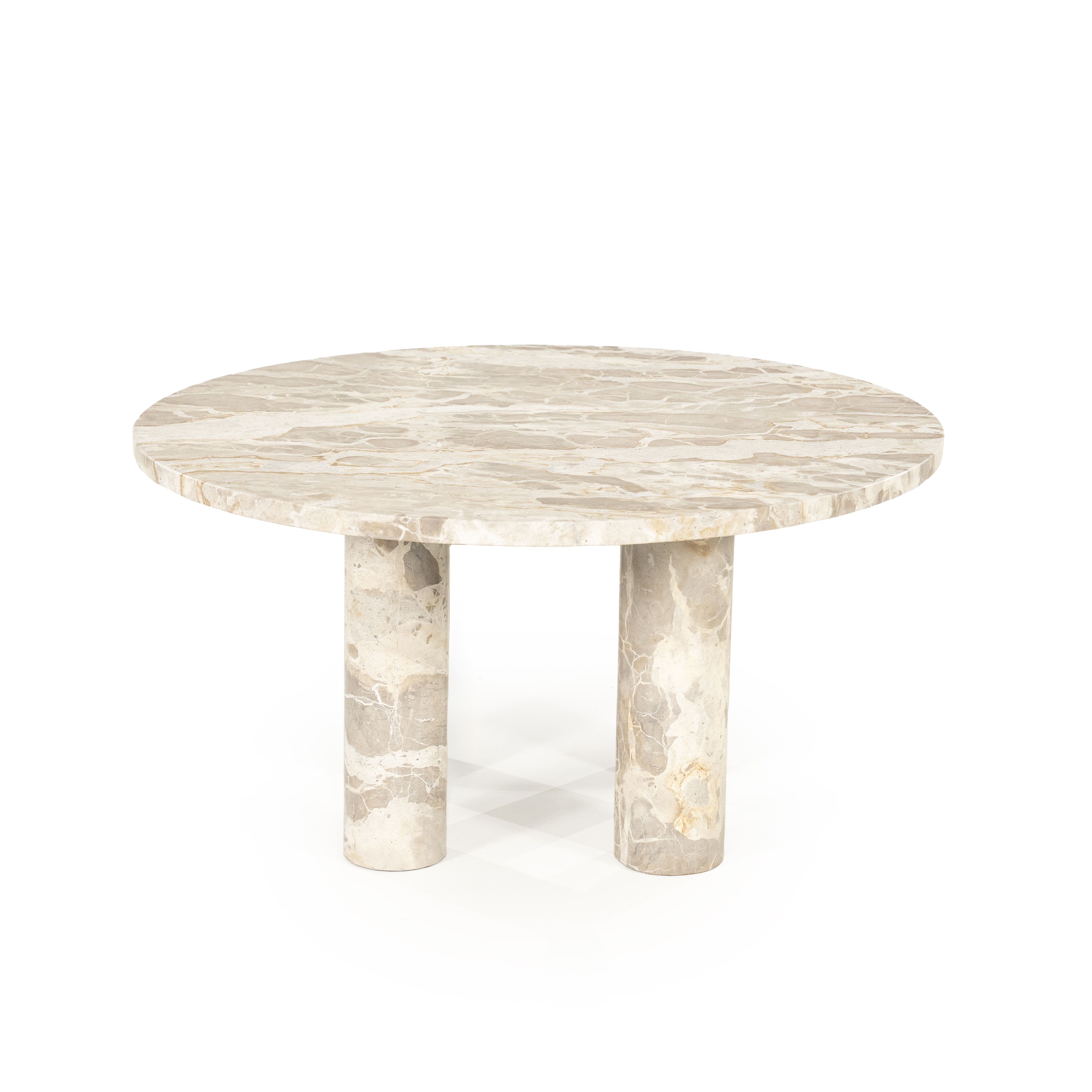 By-Boo Ronde Salontafel Marmo – 70 cm natuurlijke marmer in warme beige