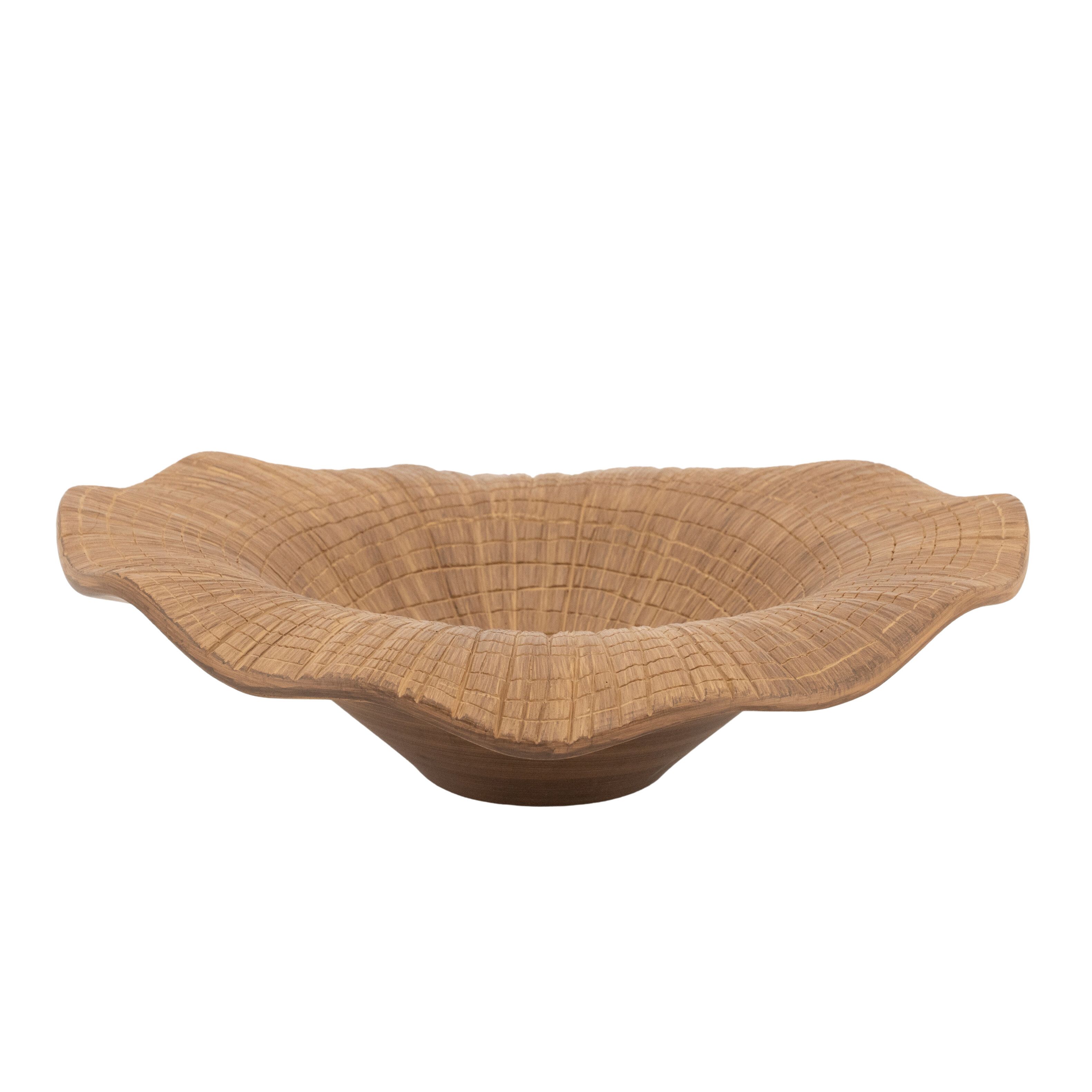 By‑Boo Savia Handgemaakte Schaal – Warm Bruin Resin, 45 cm