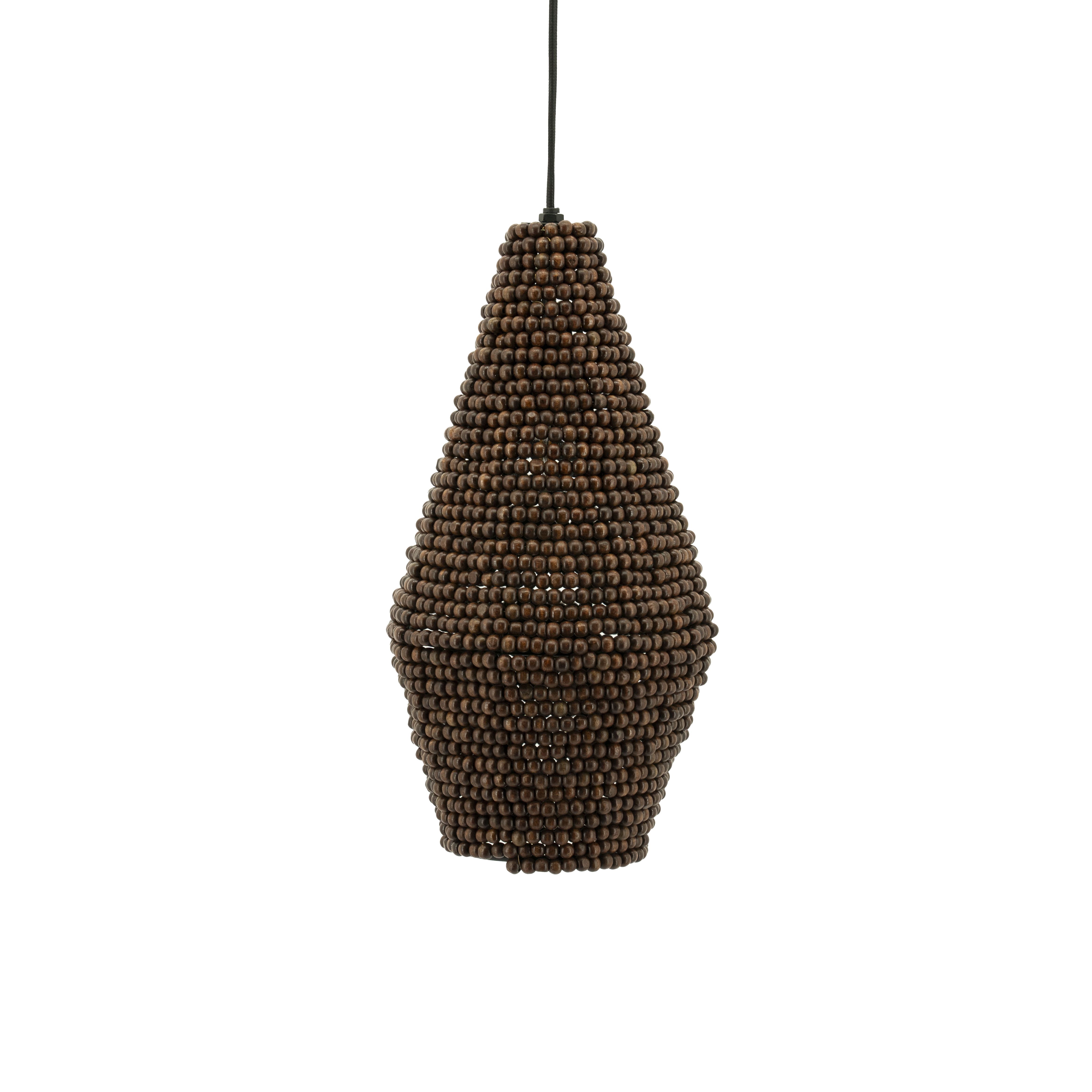 By-Boo Shanga Hanglamp – Houten Kralen in Warme Bruintint, 22 cm