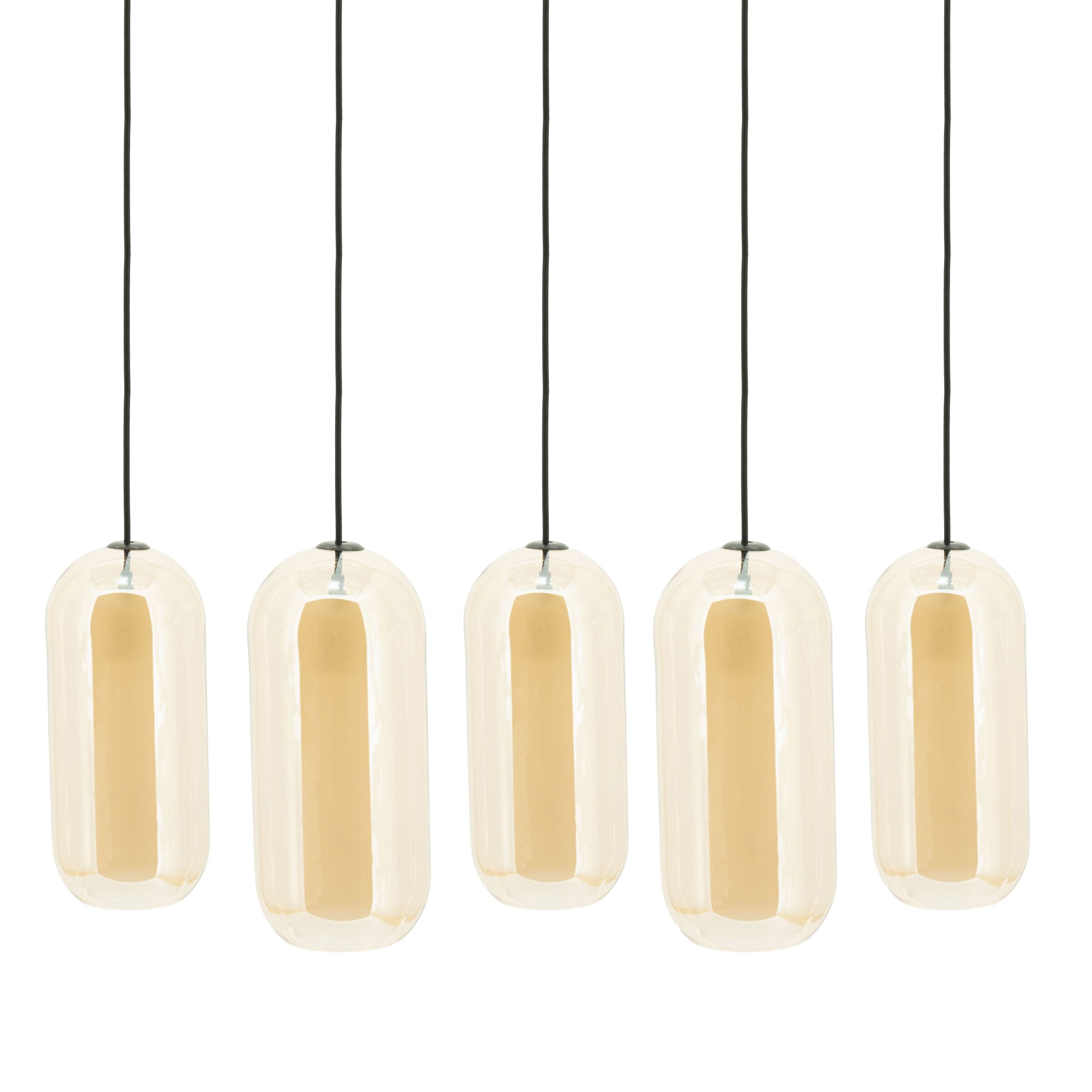 By-Boo Shona Hanglamp – Amber, 5‑lampig design voor een warme sfeer