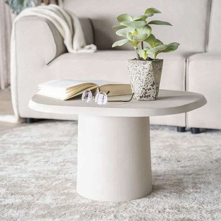 By‑Boo Sten Bijzettafel Beige – Strak aluminium design (57 × 71 cm)