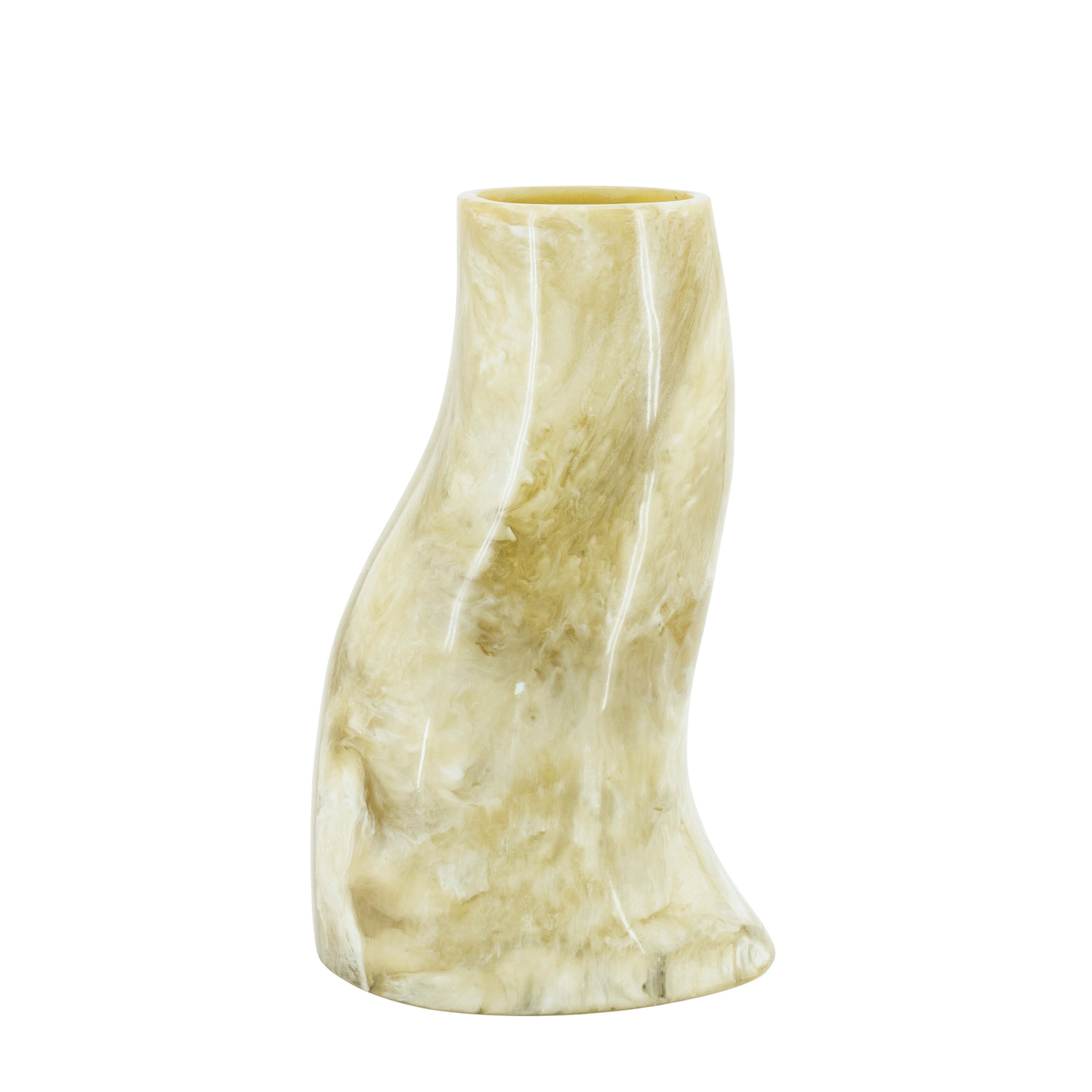 By-Boo Stonea Vaas – Marmerlook 34 cm, groen