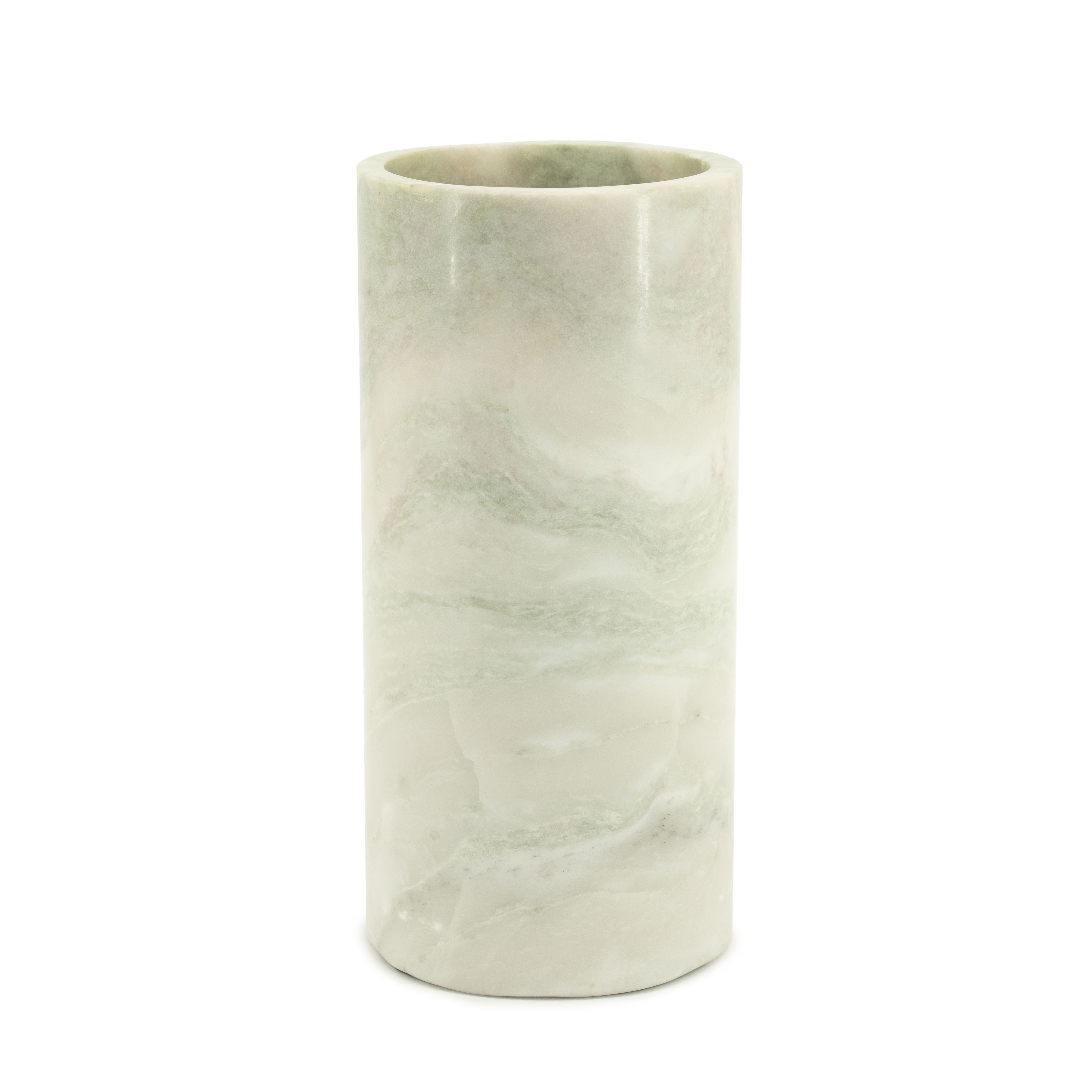 By-Boo Vaas Verde – Natuurlijke marmeren groene vaas, 33 cm hoog