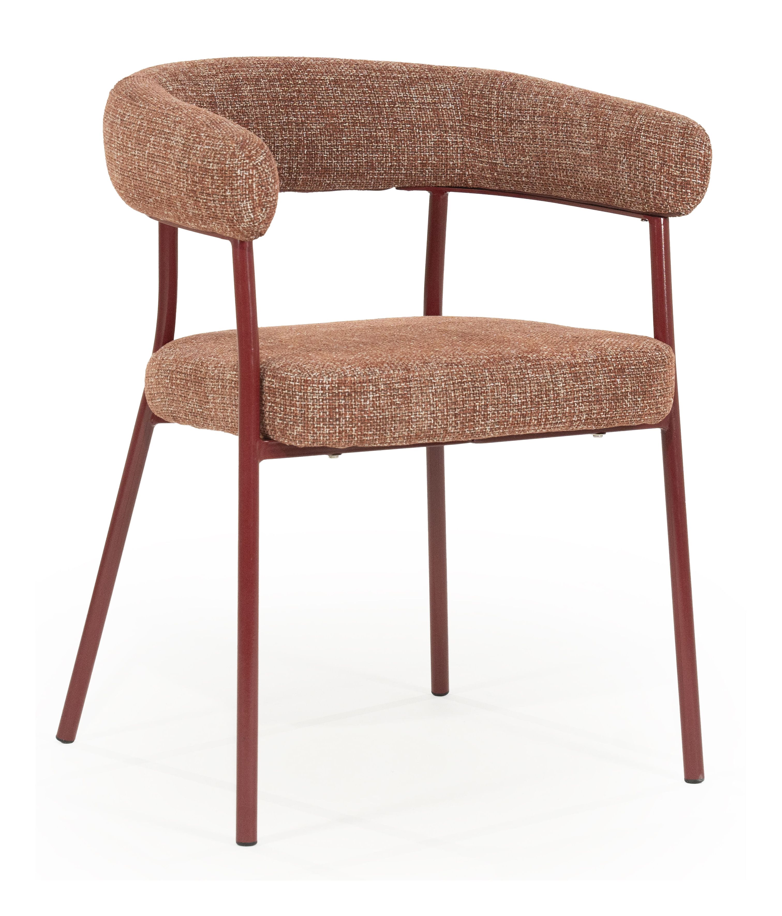 By‑Boo Yovi eetkamerstoel – stijlvolle burgundy uitvoering voor een modern interieur
