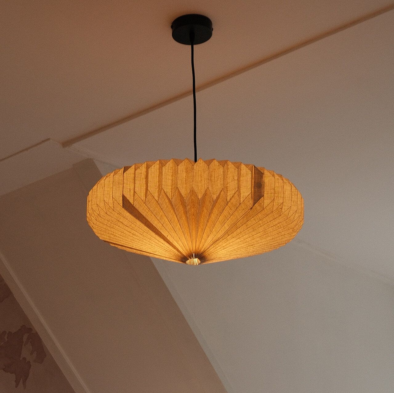 By-Boo Zuki Hanglamp – Natuurlijke Linnen Hanglamp in Japandi Stijl, 55 cm