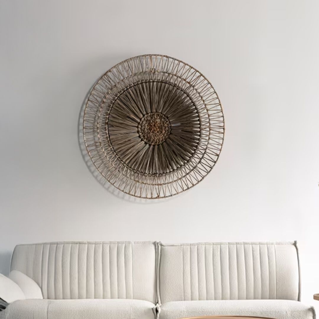 Camellia Wanddecoratie van Abaca en Mendong – Natuurlijke Elegantie voor Jouw Muur