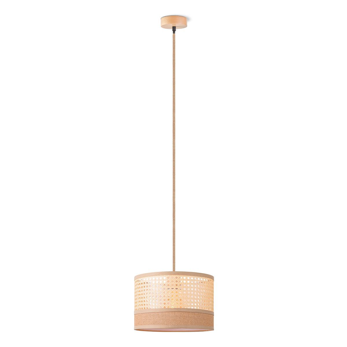 Cane Weave Hanglamp – Romantische Oosterse Sfeer met Linnen & Rotan