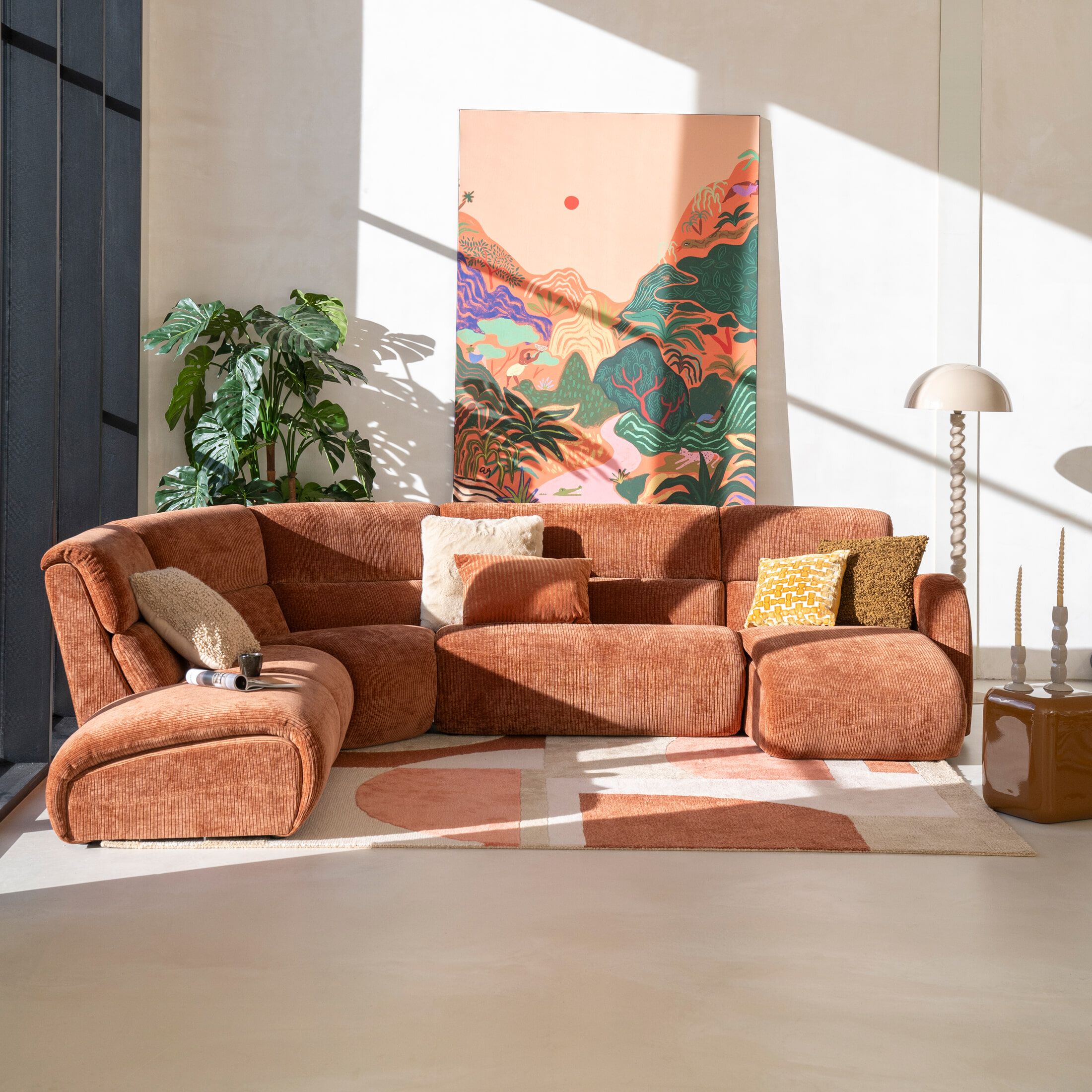 Ceylon Lounge Hoekbank Rechts – Luxe Rood Design van SEVN