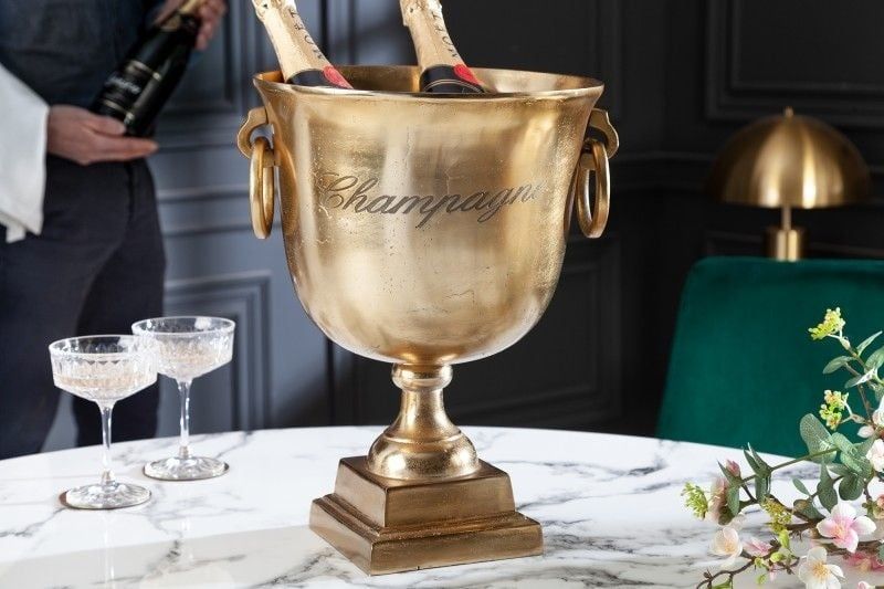 Champagnekoeler CHAMPAGNE 40 cm – Luxe Gouden Flessenkoeler van Invicta Interior