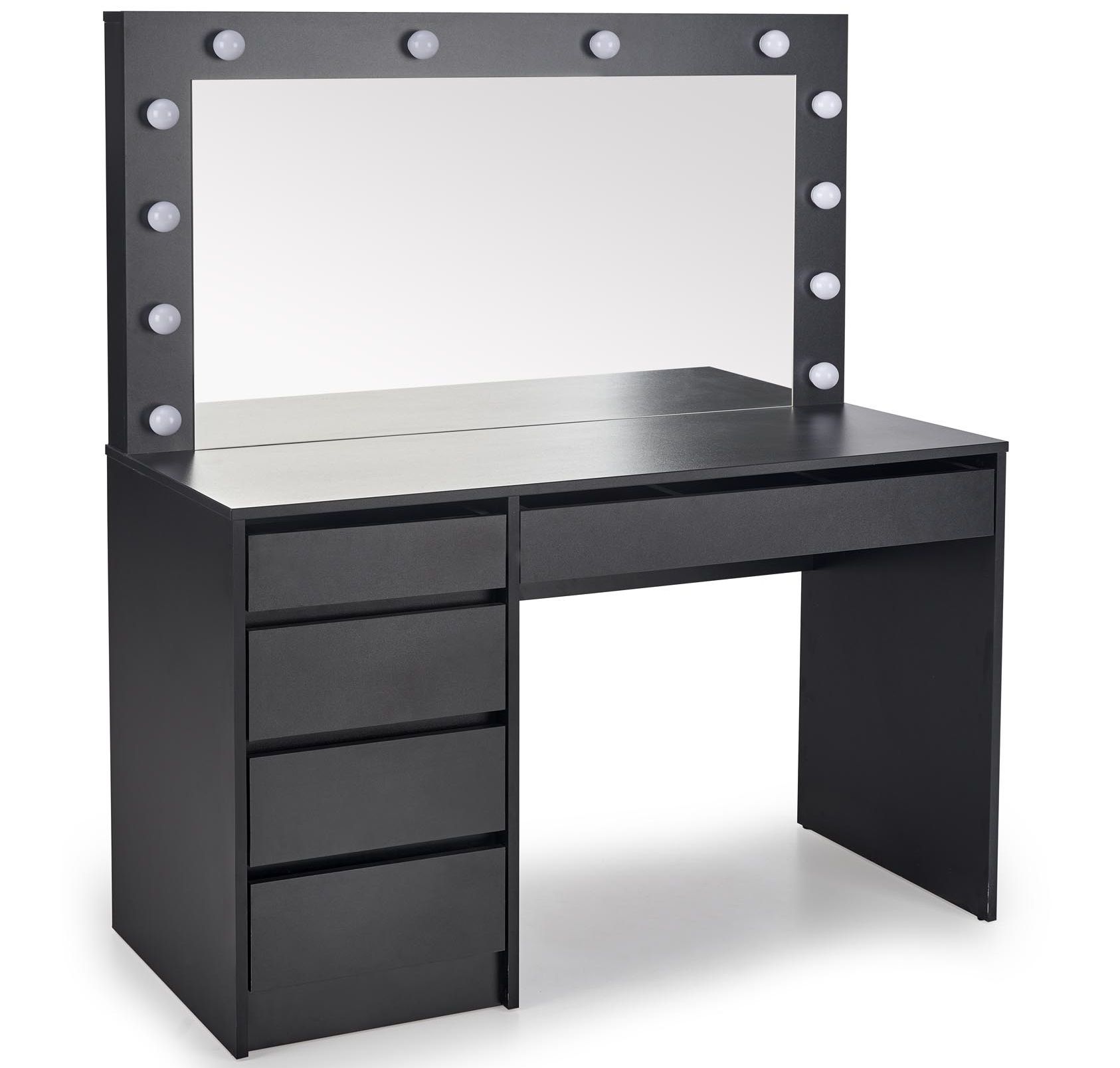 Charme Zwarte Kaptafel met Spiegel en LED – 120 cm breed