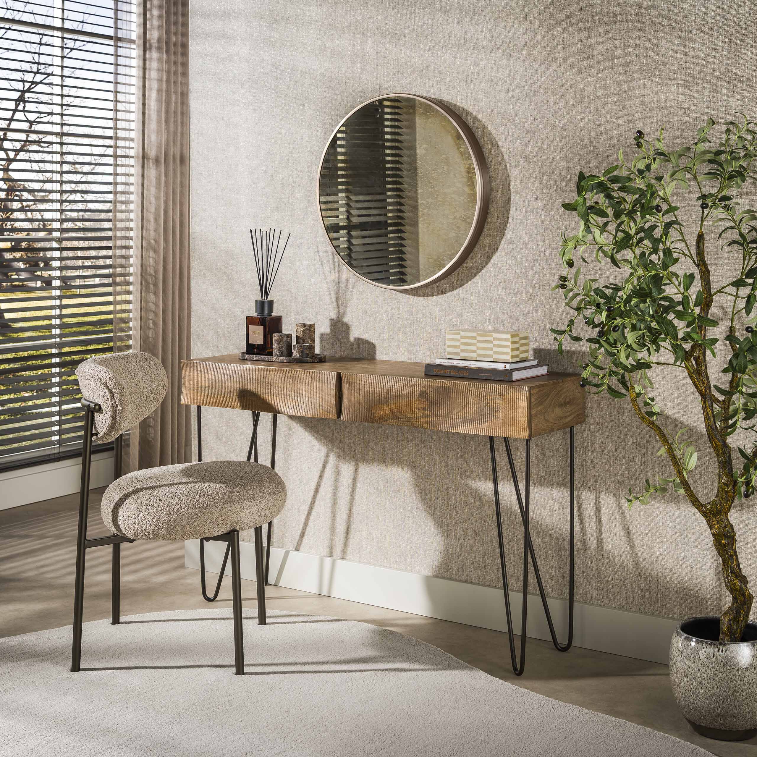 Cherity Mangohouten Kaptafel 120 cm – Tijdloos Design van LifestyleFurn