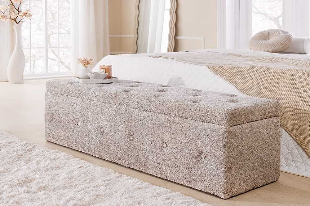 Chesterfield bedbank EXTRAVAGANCIA 140 cm – Luxe comfort in champagne greige