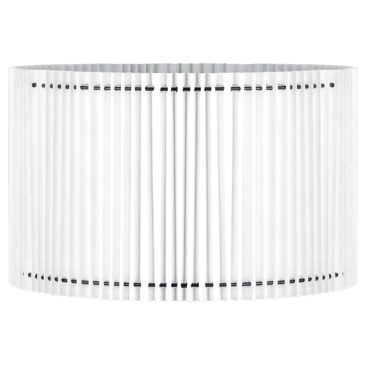 Cilindrische Papieren Vouwlampenkap, Wit – Ø40 cm, Warm Licht voor Woonkamer & Eetkamer