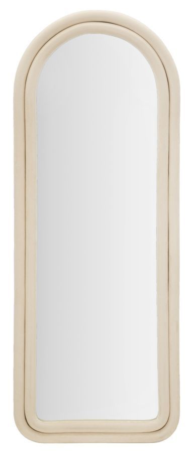 Cloé Crème Fluweel wandspiegel – slank design voor elke ruimte
