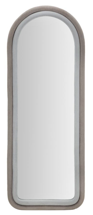 Cloe Grijs Fluweel Wandspiegel – Elegante Verfijning van Mauro Ferretti (60 × 4 × 160 cm)