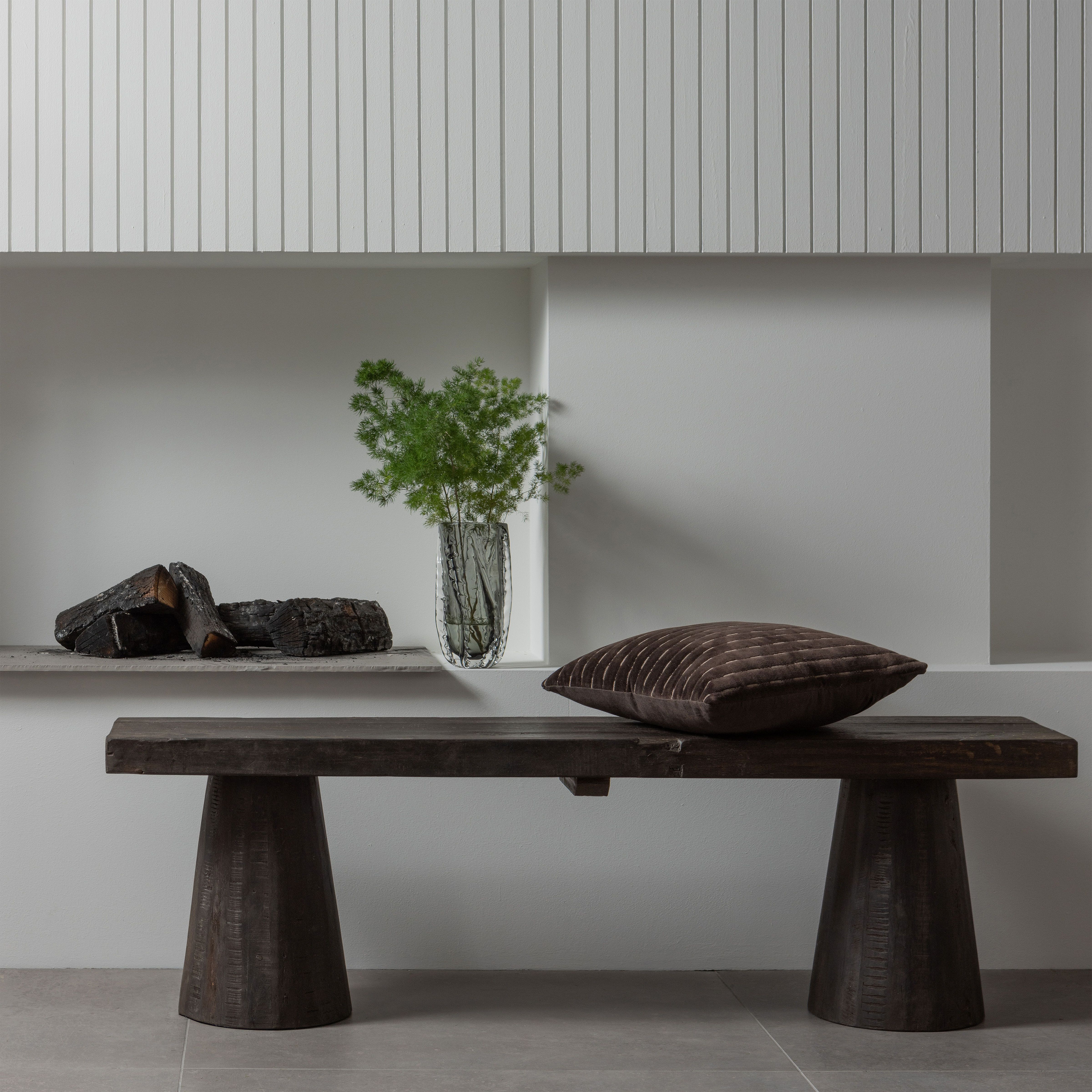 Clyde bankje van gerecycled mangohout – 150 cm, donkerbruin