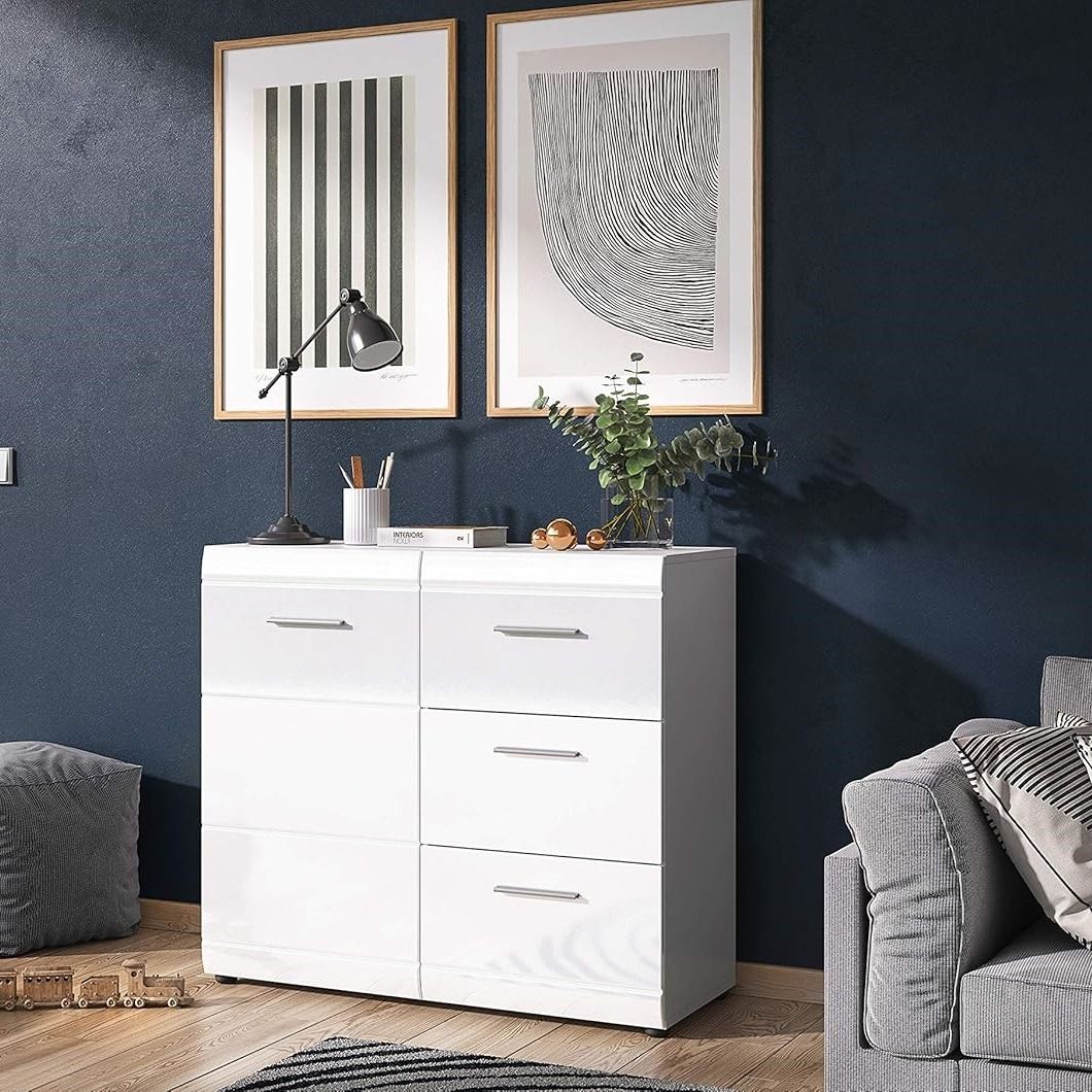 Commode Adana – Strakke witglans met verstelbare planken