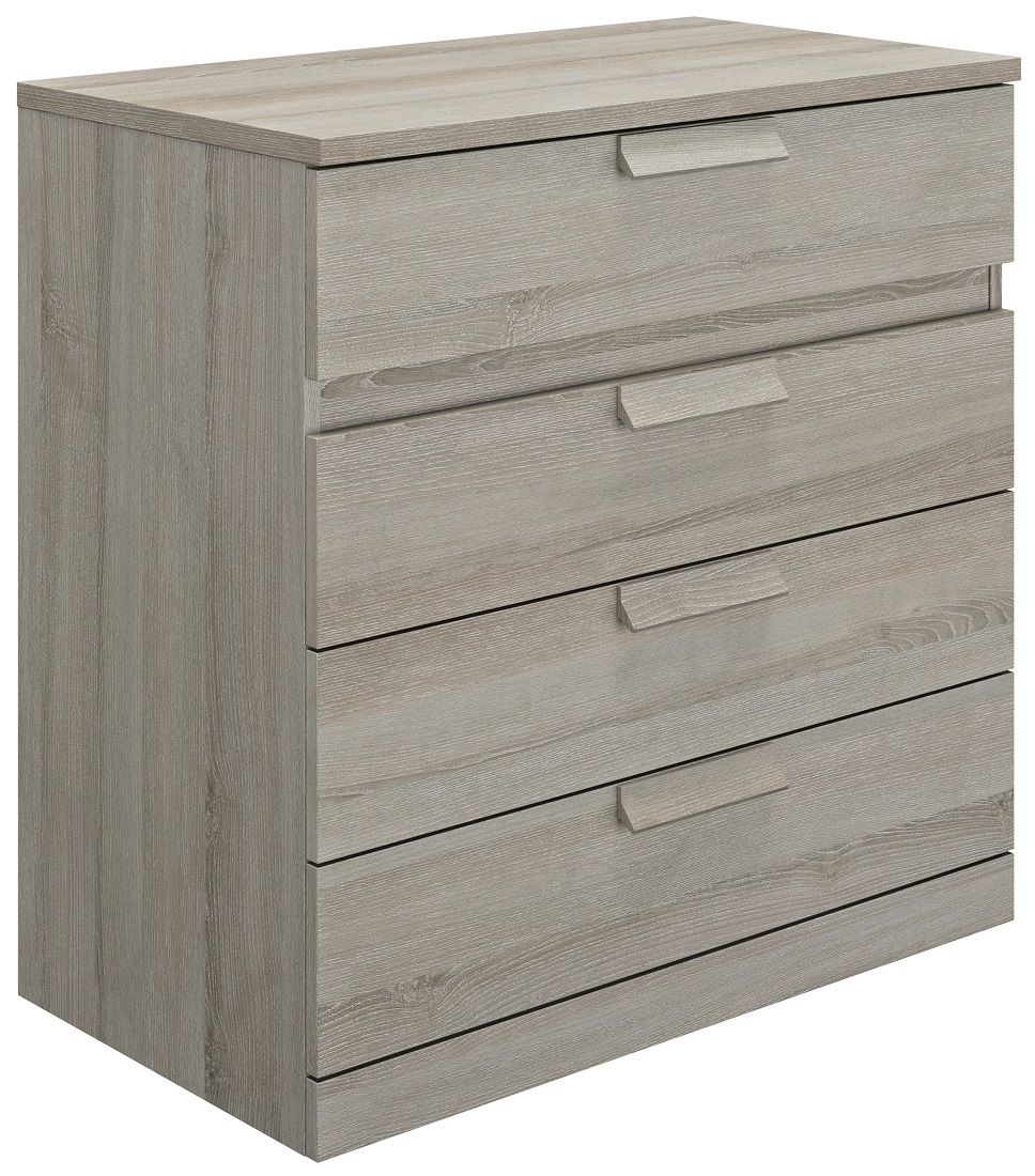 Commode Cyrus 81 cm – Strakke Grijze Eik voor een Nettere Slaapkamer
