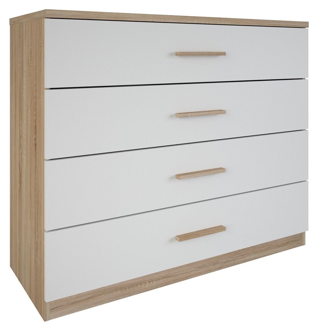 Commode Selena 100 cm – Strak eiken‑wit voor een luchtige slaapkamer