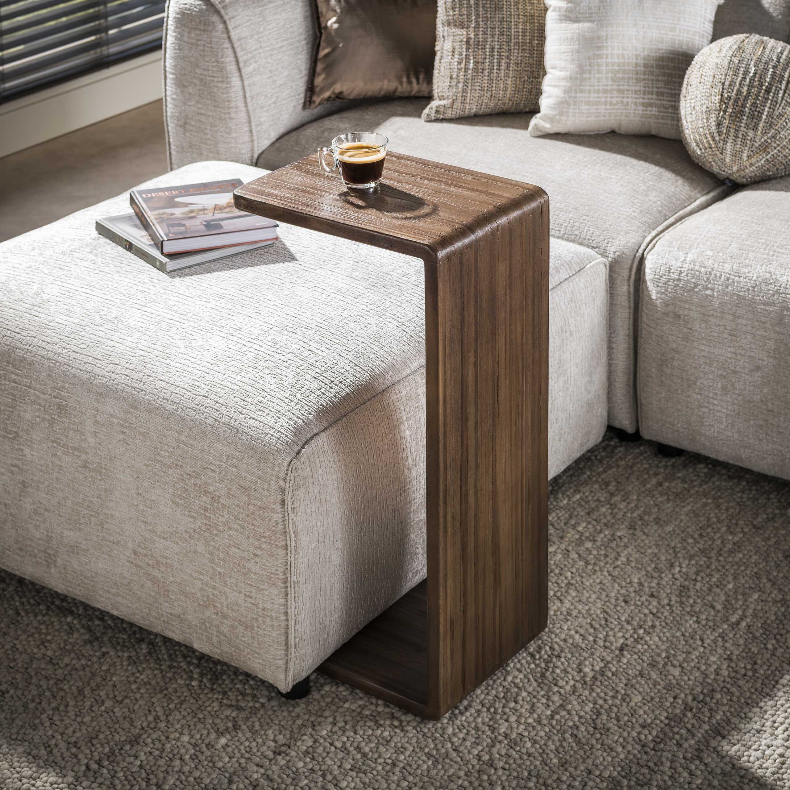 Compacte Sadaf laptoptafel van LifestyleFurn – massief teakhout, 40 × 30 cm