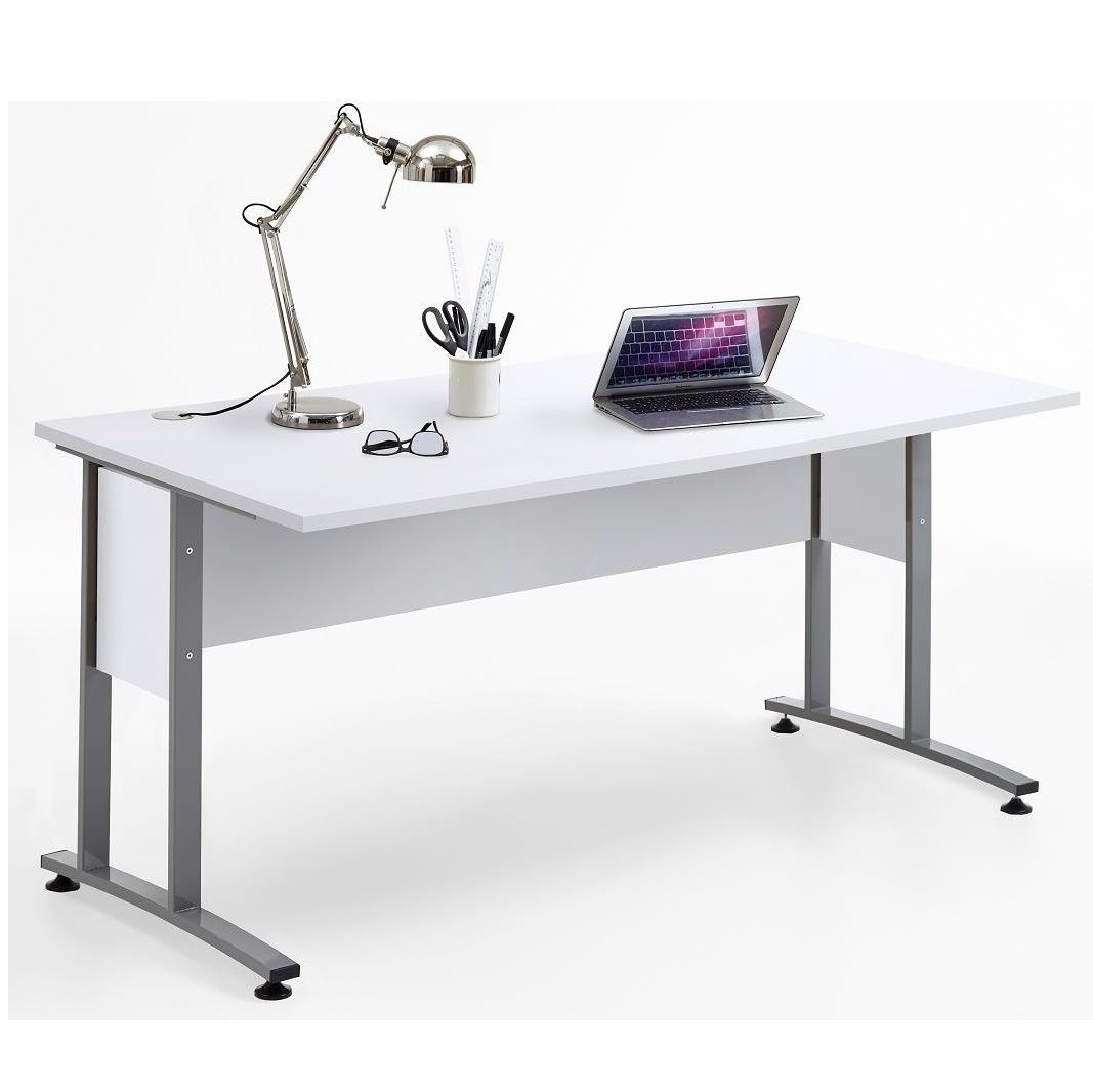 Computerbureau Calvia – 160 cm breed, wit & zwevend blad
