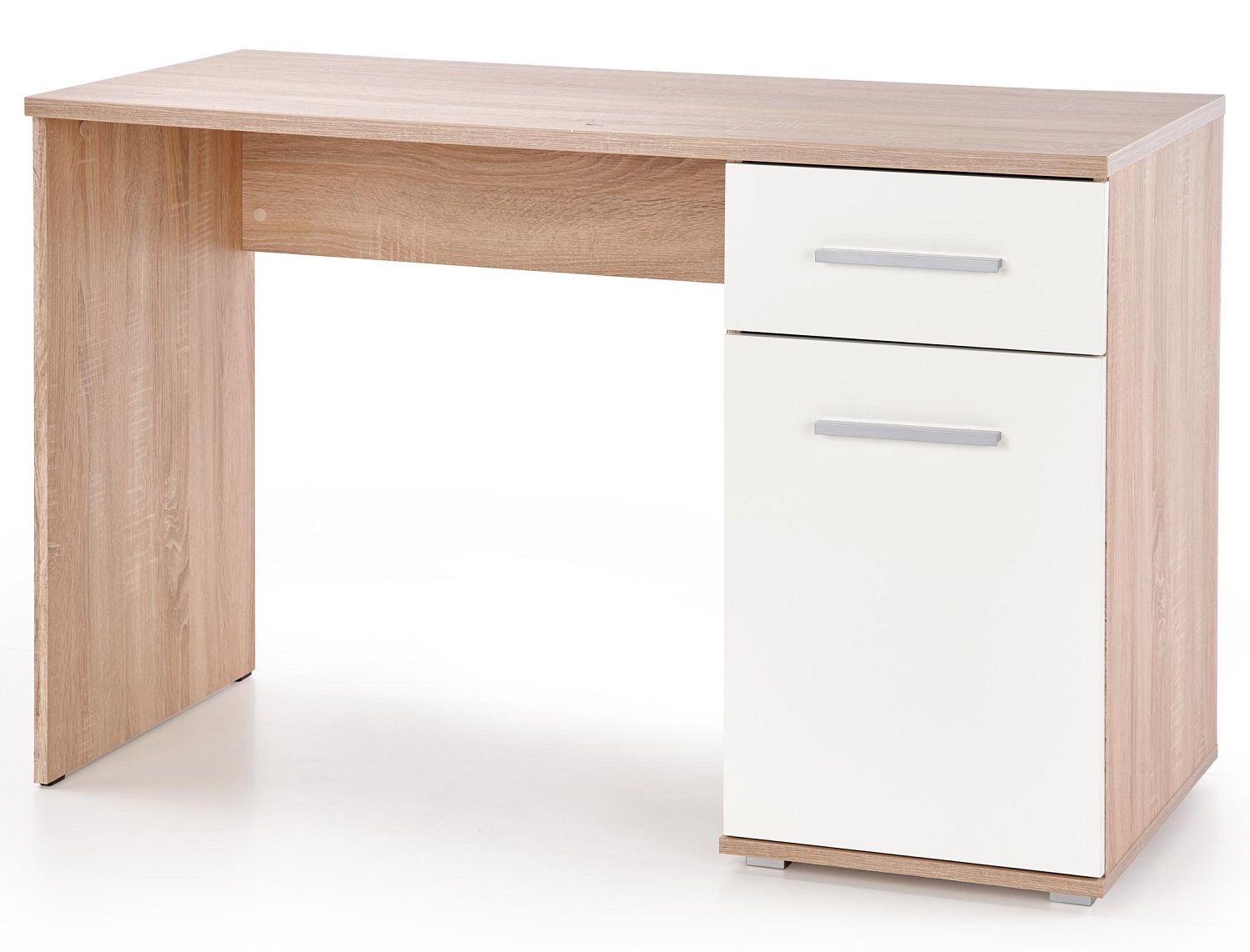 Computerbureau Lima 120 cm – Strak sonoma‑eiken met hoogglans wit